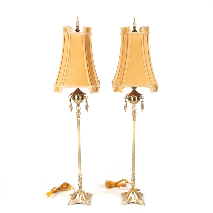Ornate and Simple Gold-tone Table Lamps