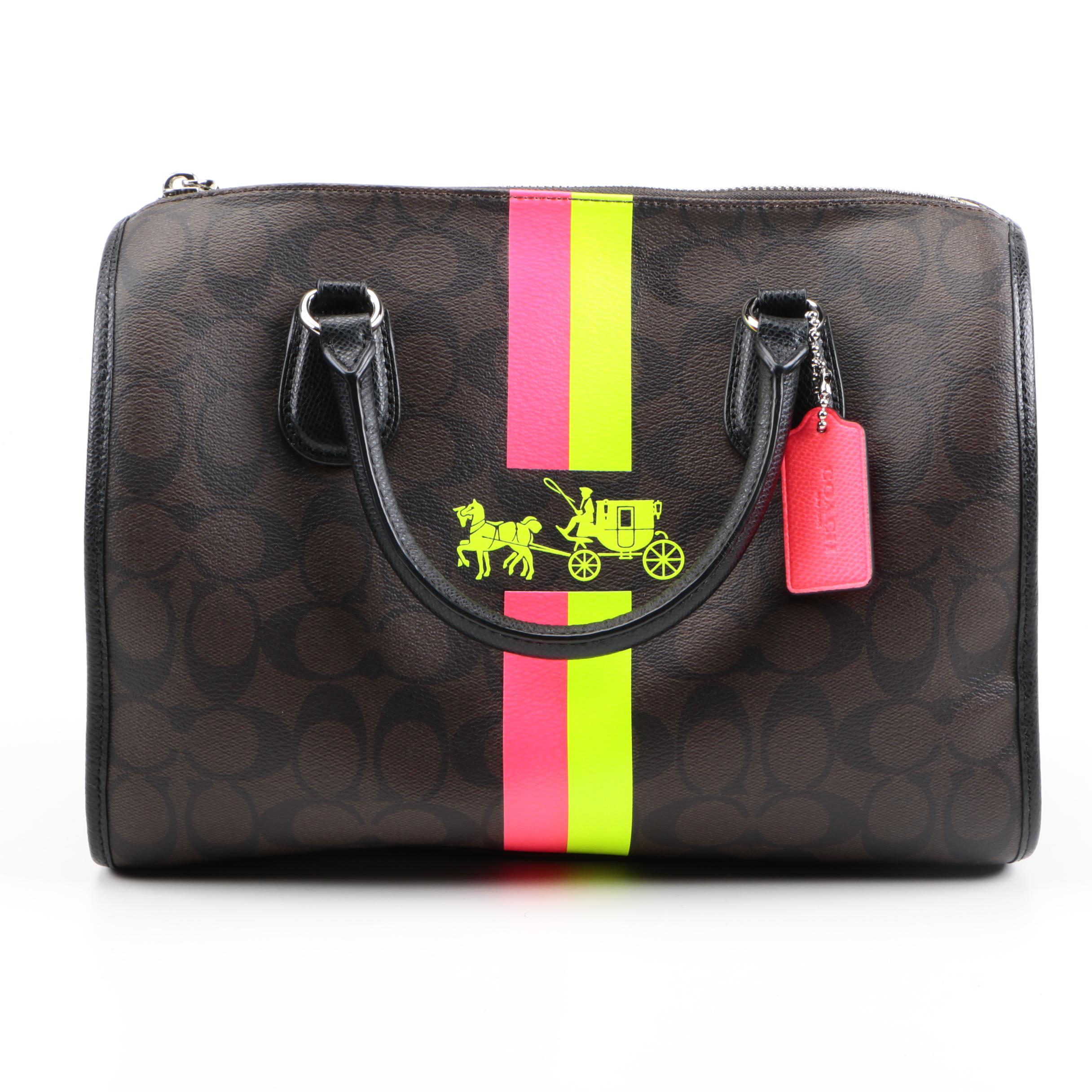 Coach Signature Stripe Bennett Satchel