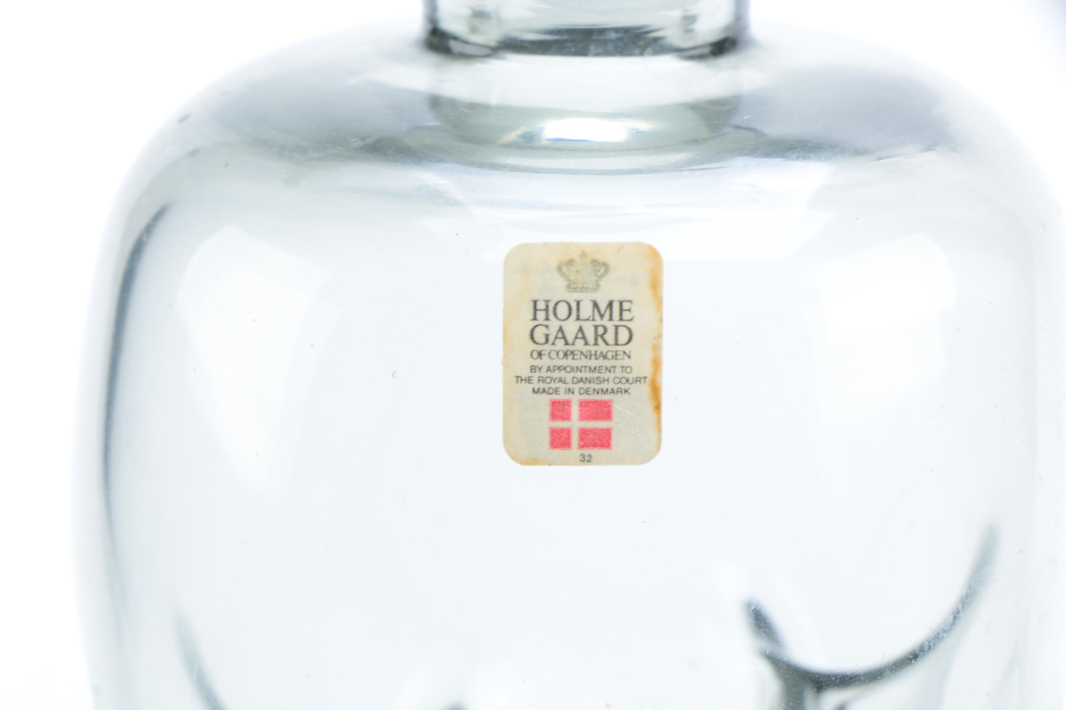 Holmegaard Dannish "Elsinore Smoke" Hand Blown Glass Decanter