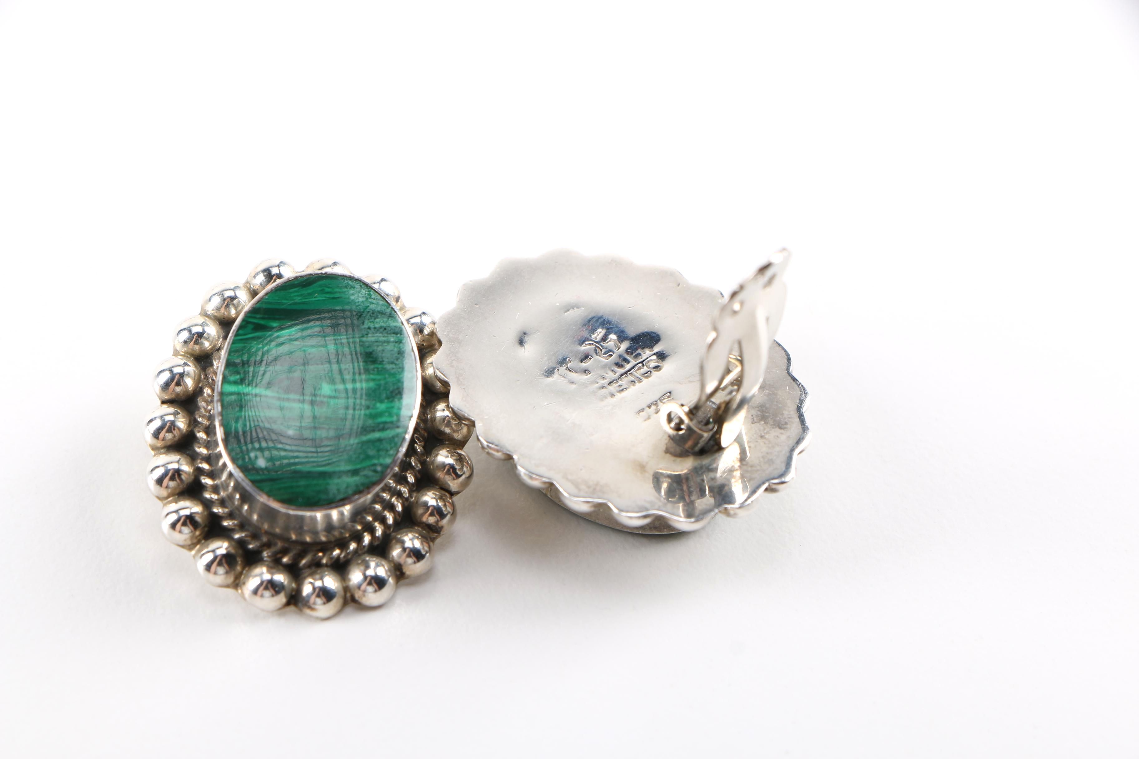Sterling Silver Taxco Earrings and Brooch
