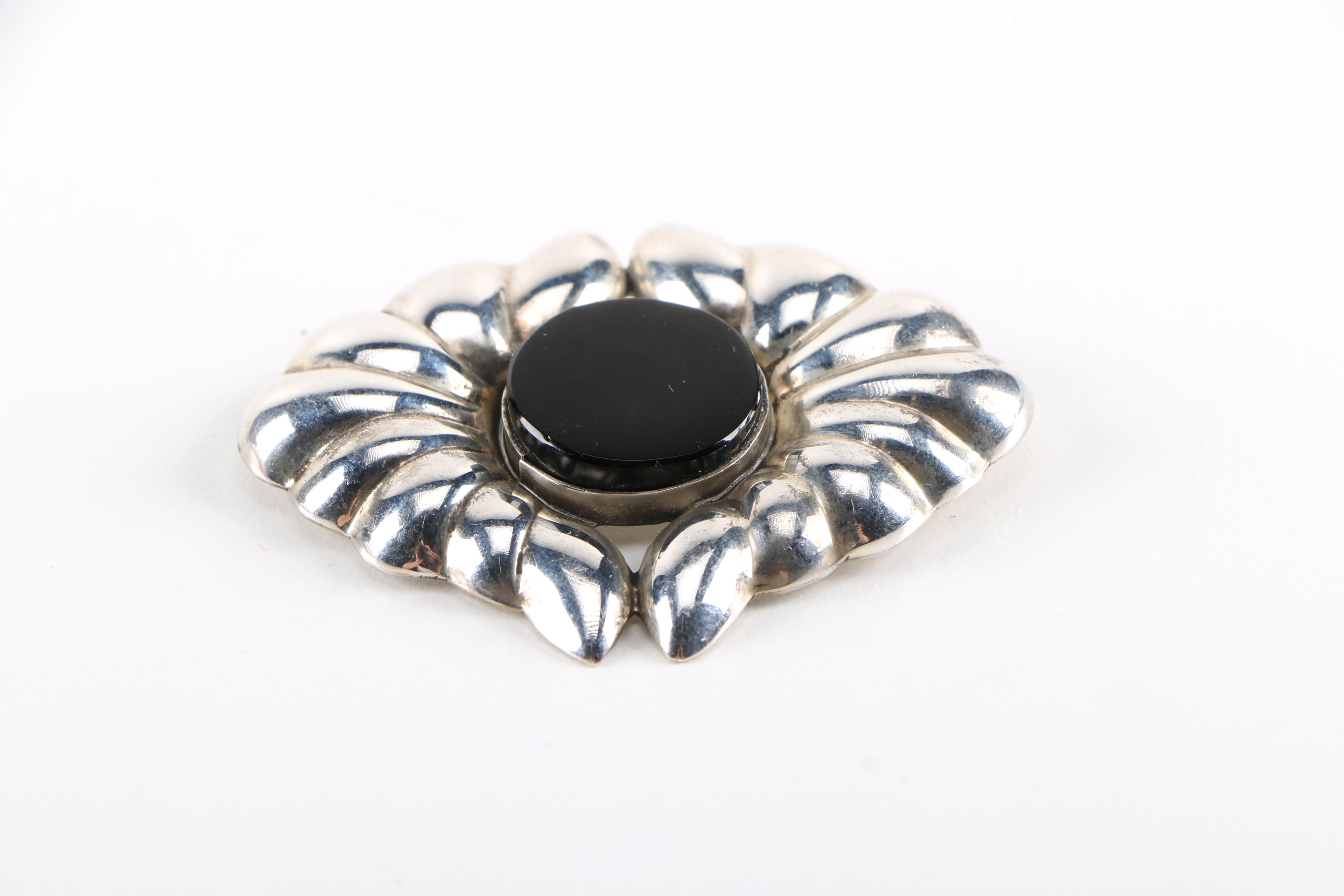 Sterling Silver Taxco Earrings and Brooch