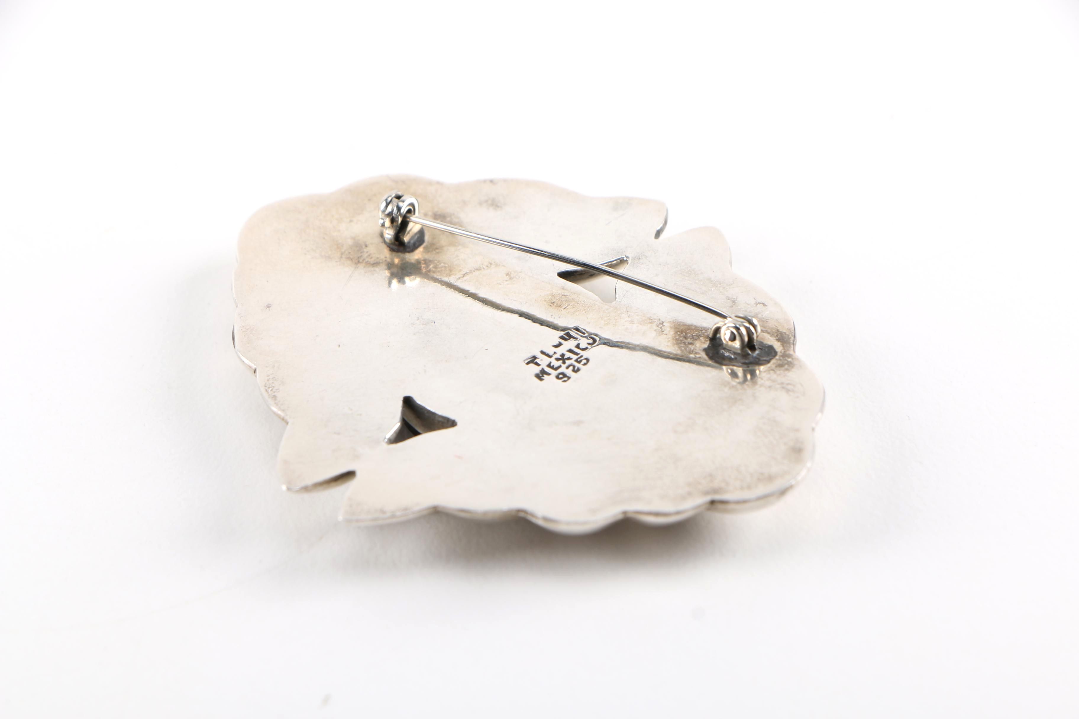 Sterling Silver Taxco Earrings and Brooch