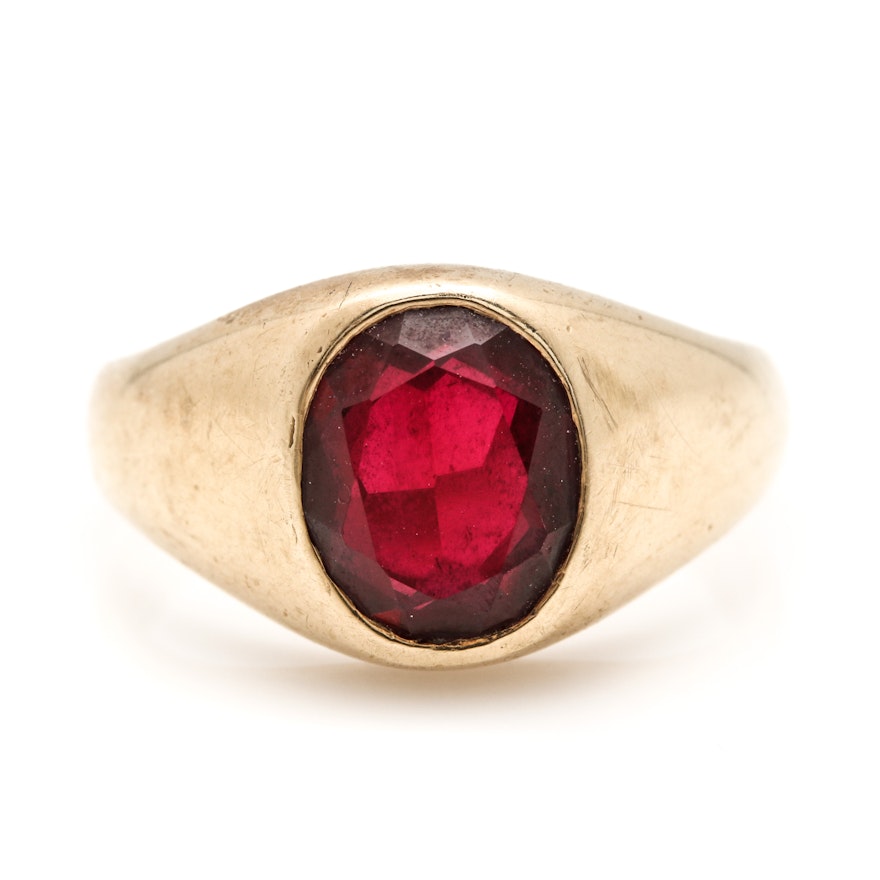 10K Yellow Gold Ruby Ring