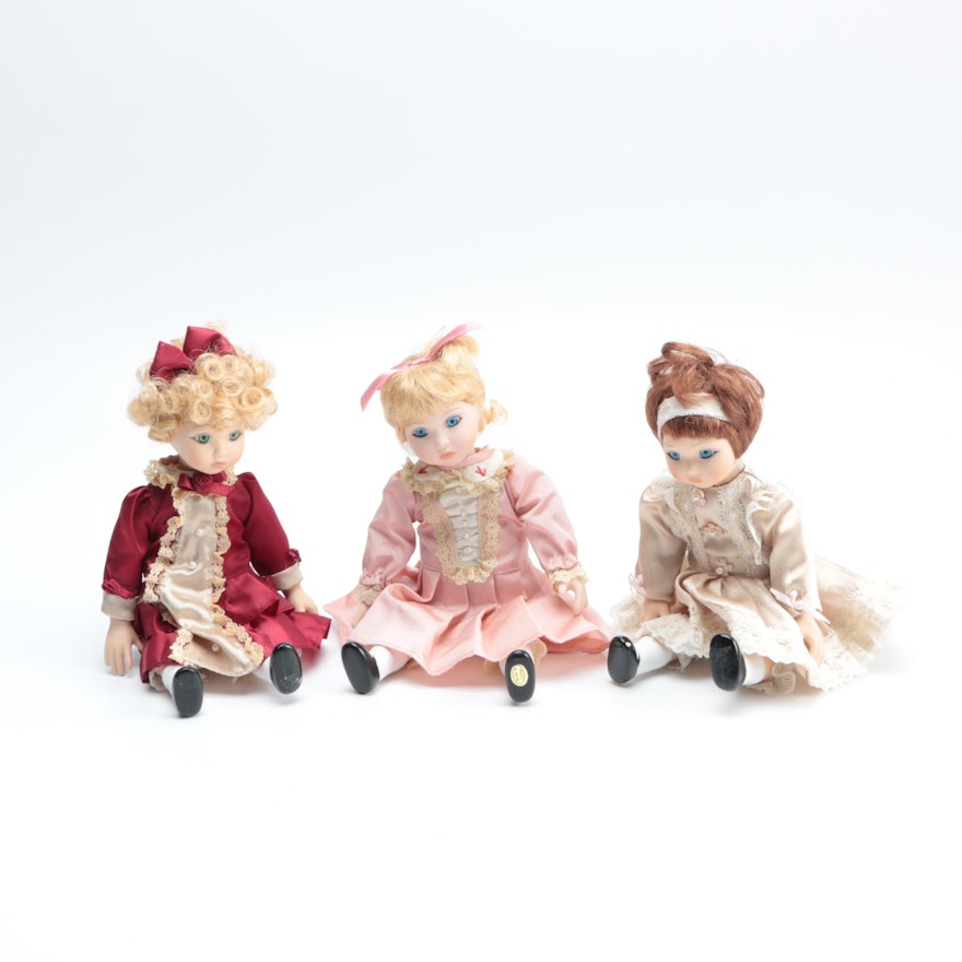 Set of Three Porcelain Dolls