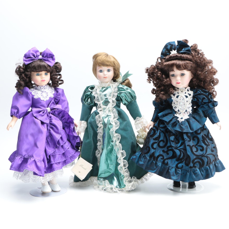 Collection of Victorian Style Dolls