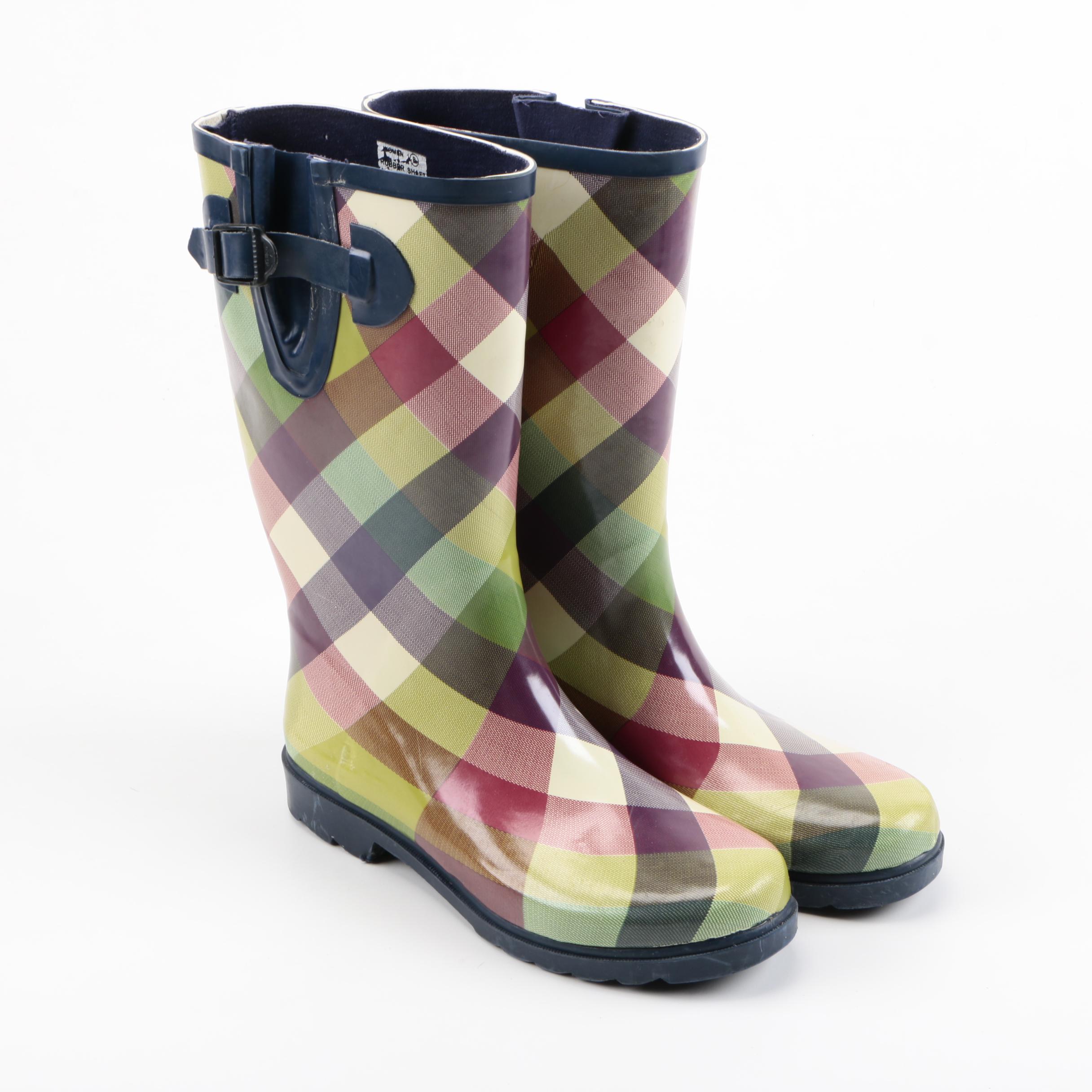 Plaid Rubber Rainboots