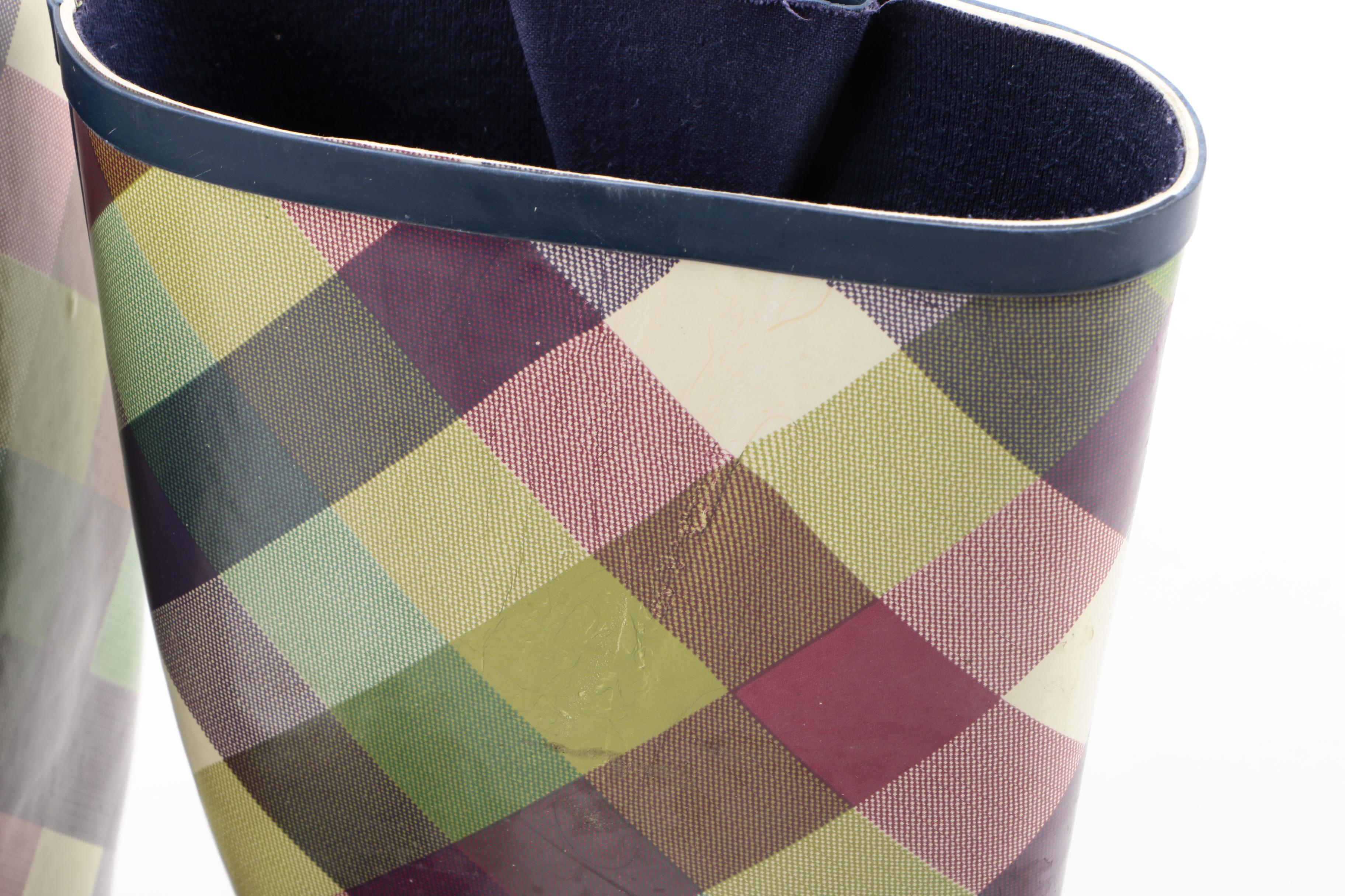Plaid Rubber Rainboots