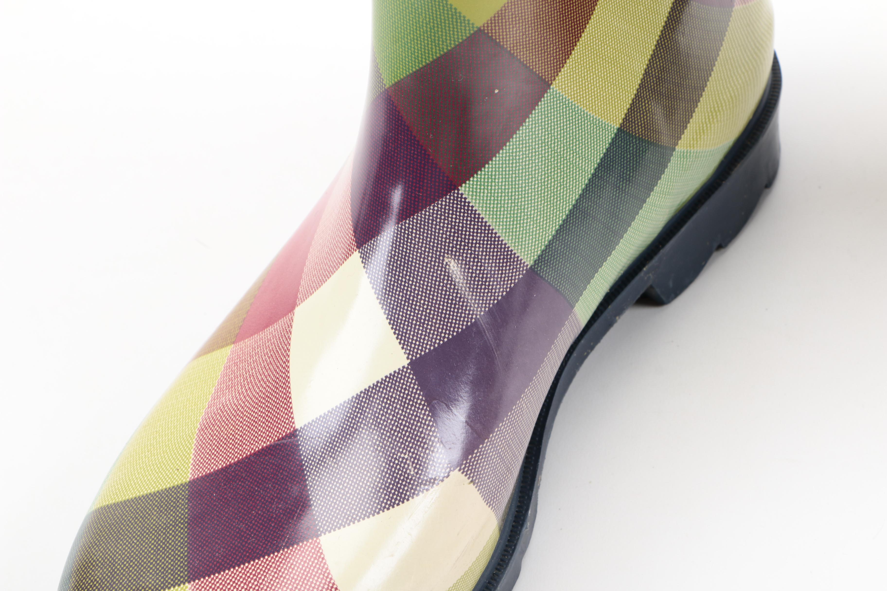 Plaid Rubber Rainboots