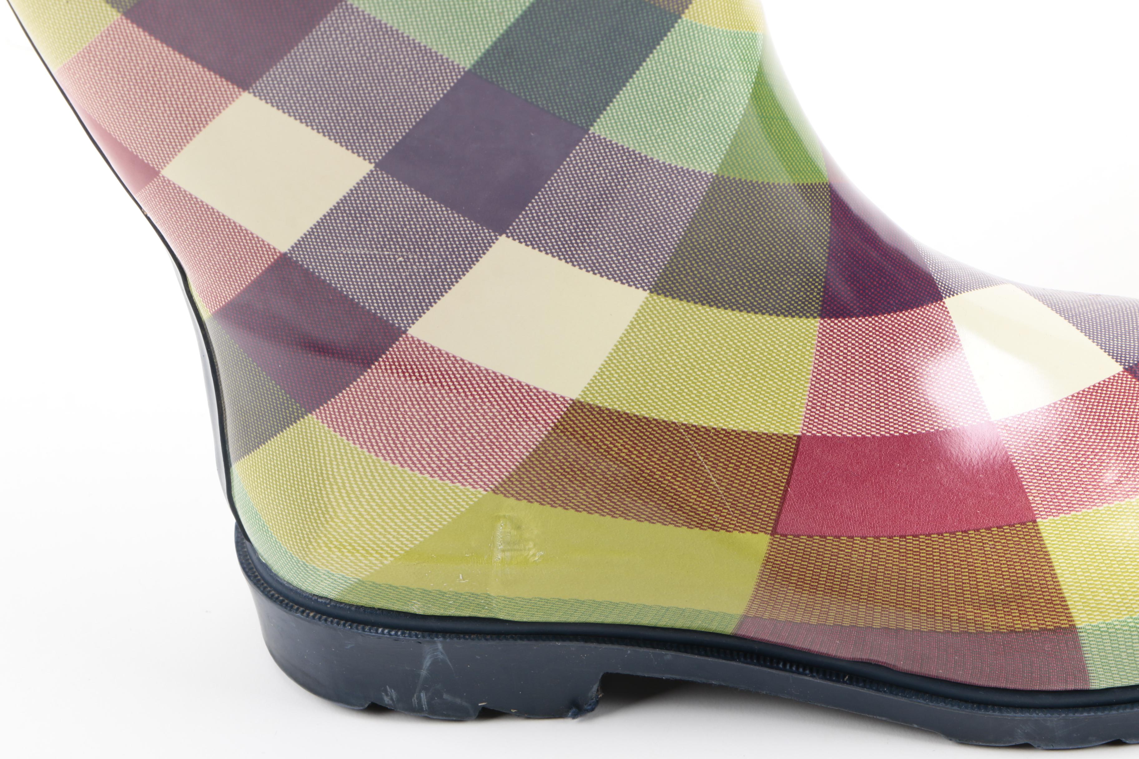 Plaid Rubber Rainboots