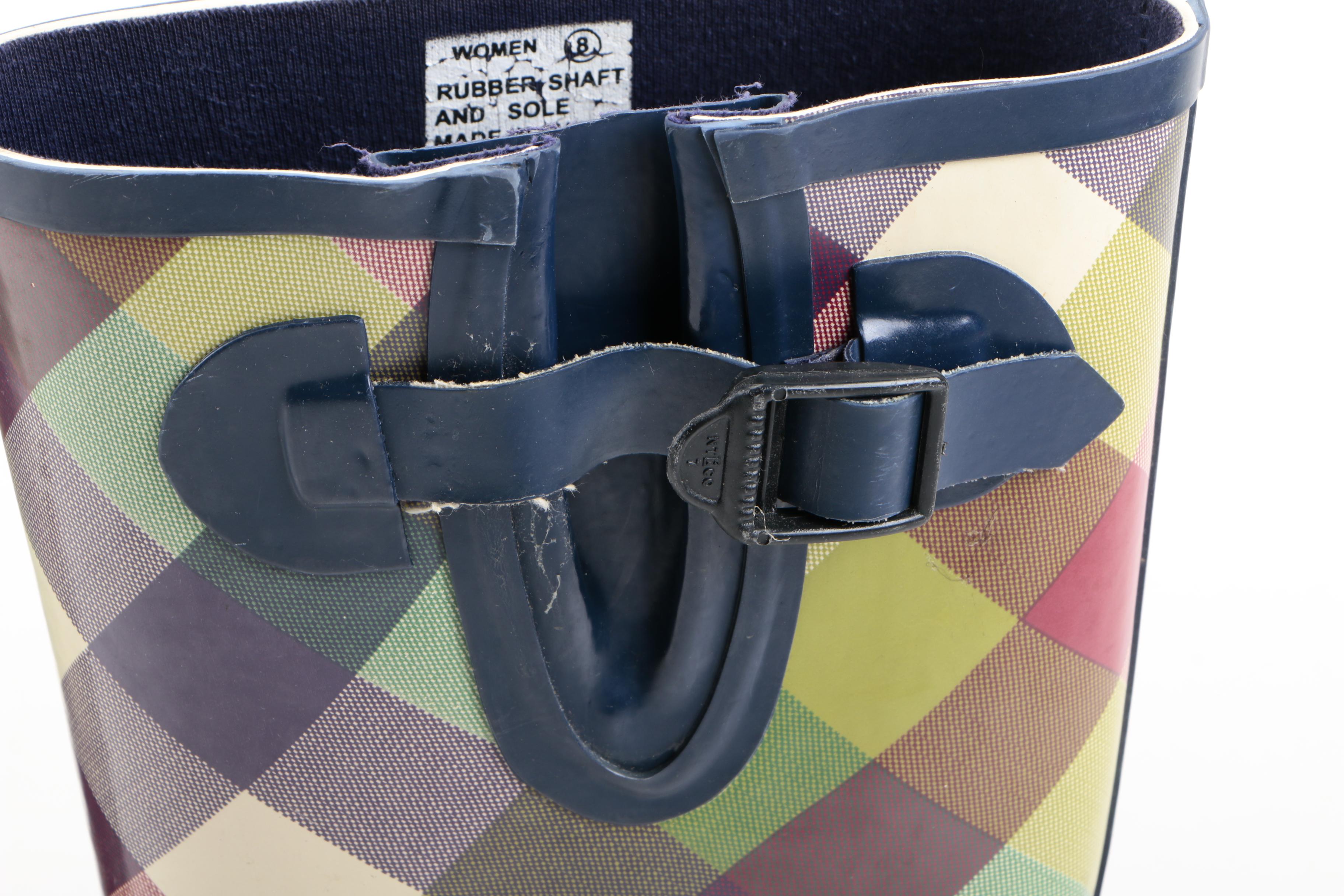 Plaid Rubber Rainboots