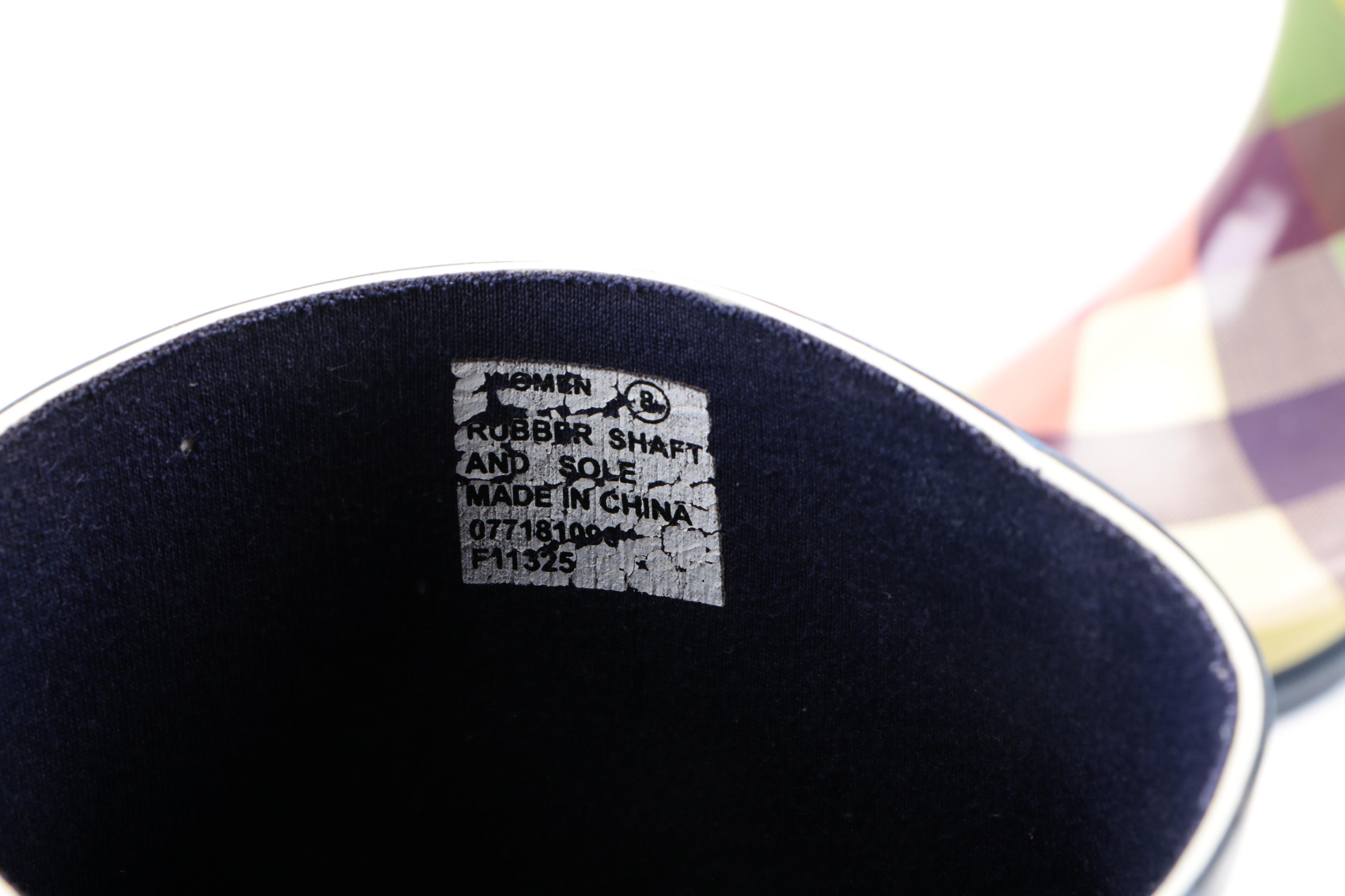 Plaid Rubber Rainboots