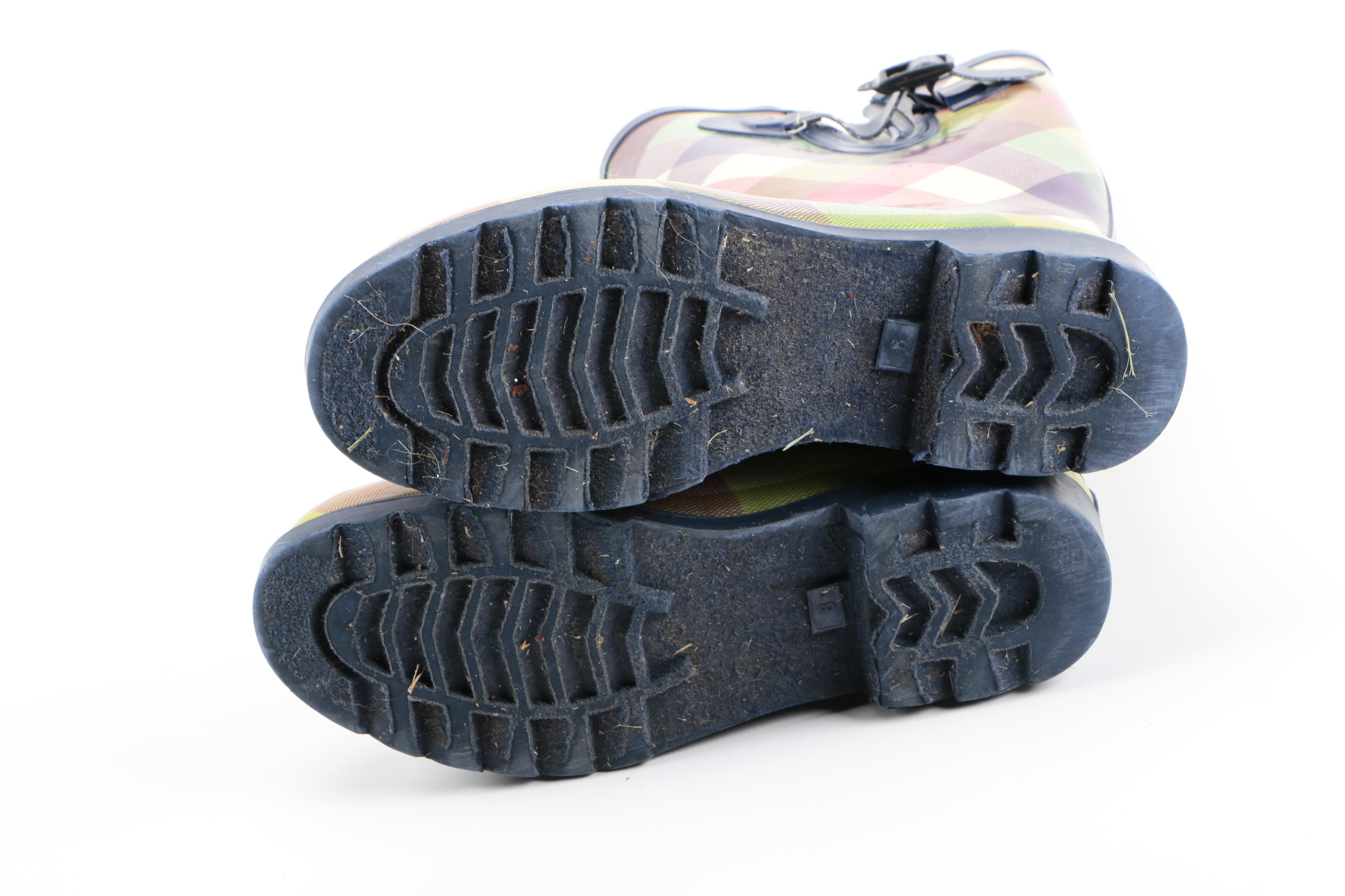 Plaid Rubber Rainboots