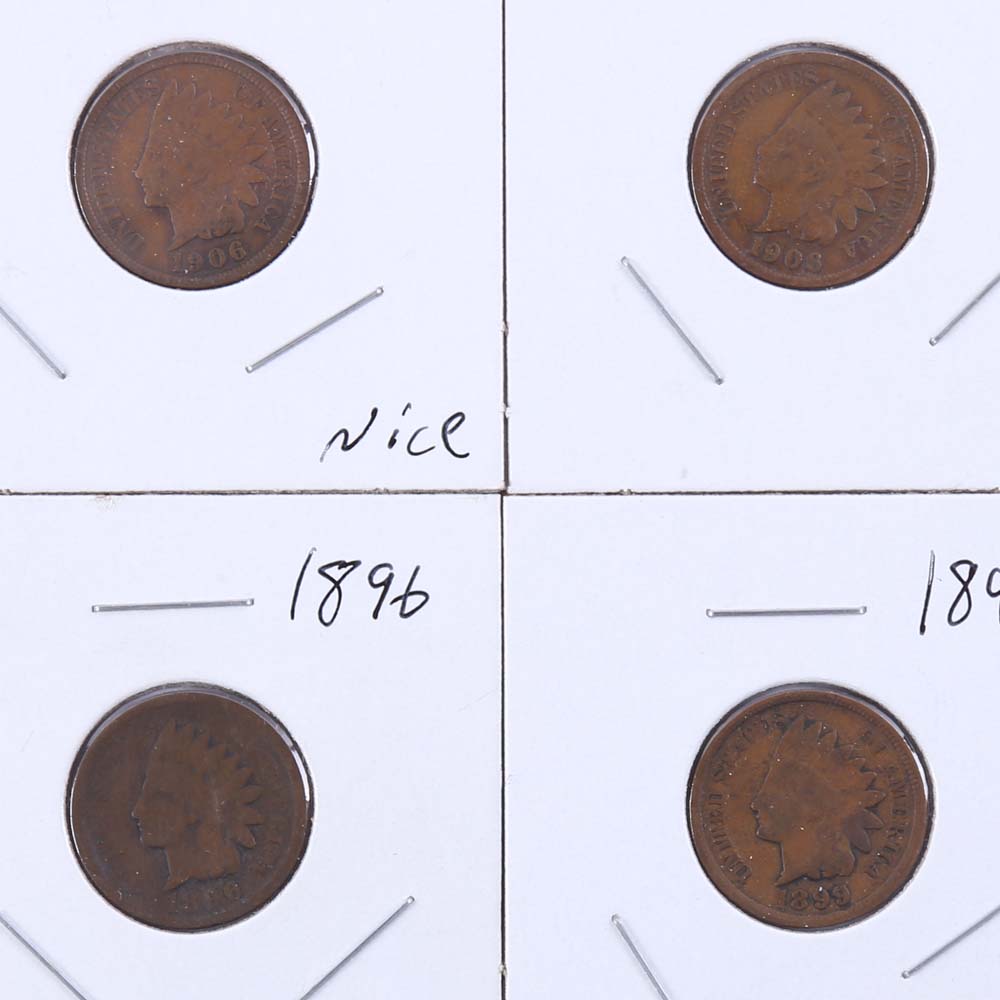 Indian Head One Cent Coins 1896, 1899,1906