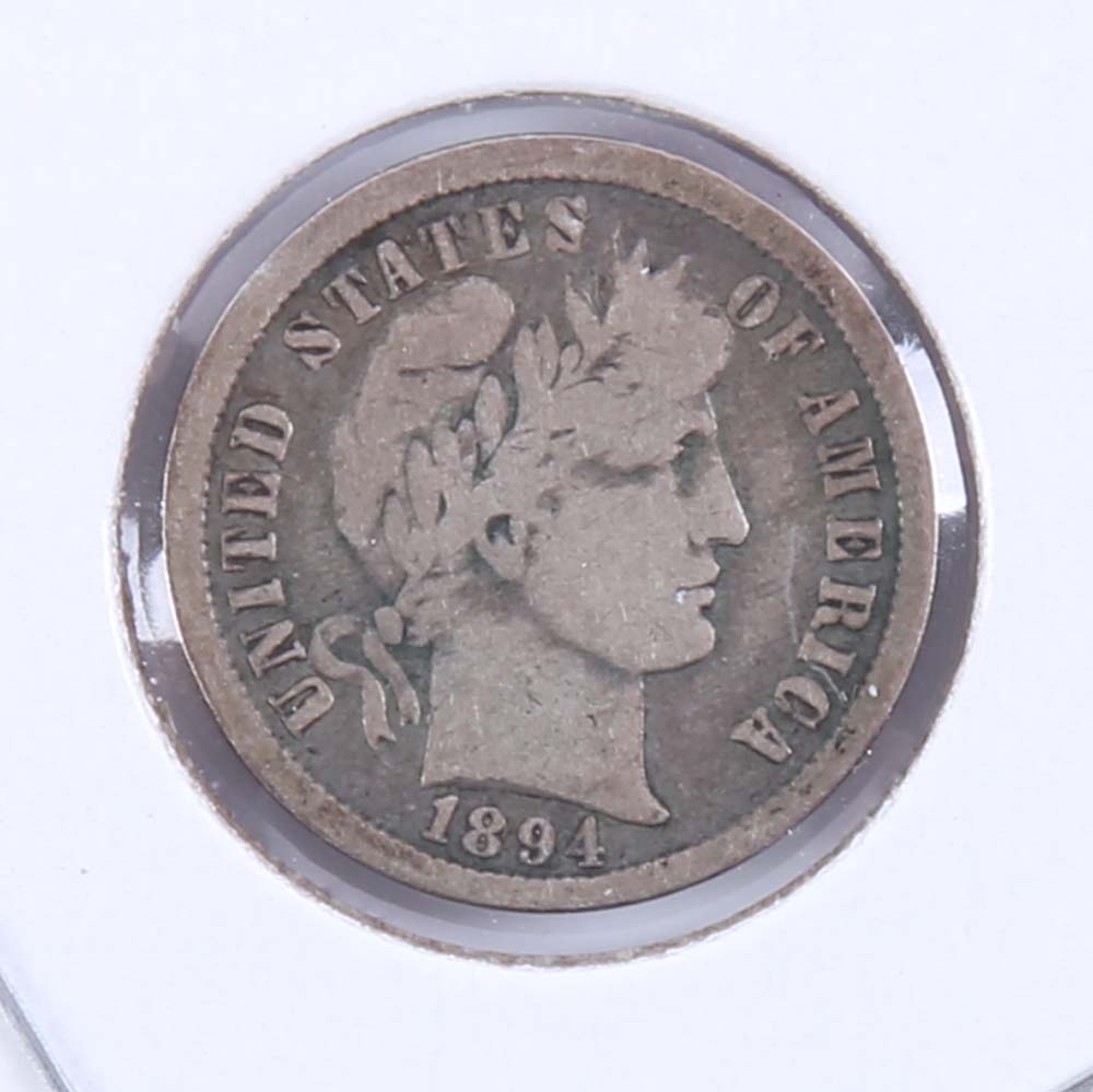 1894-O Barber Silver Dime