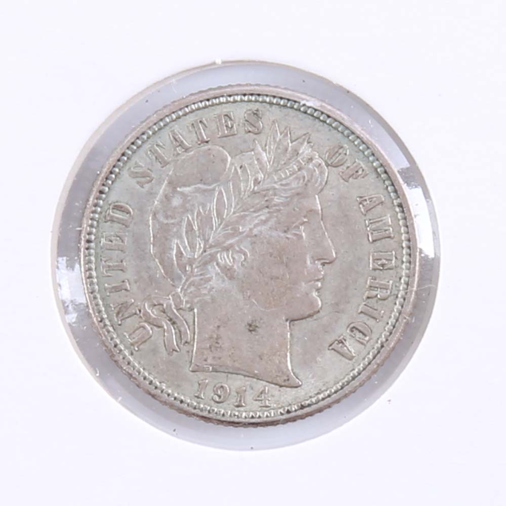 1914-D Barber Silver Dime