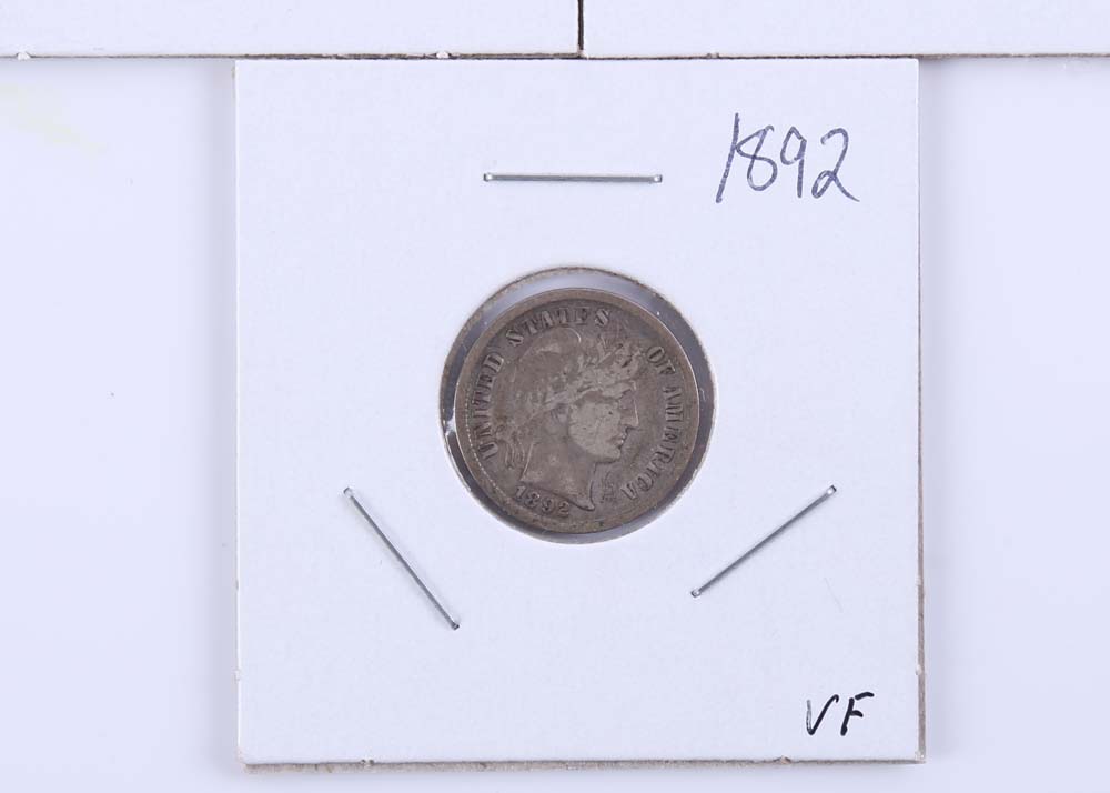 Barber Silver Dimes 1892, 1896, 1897