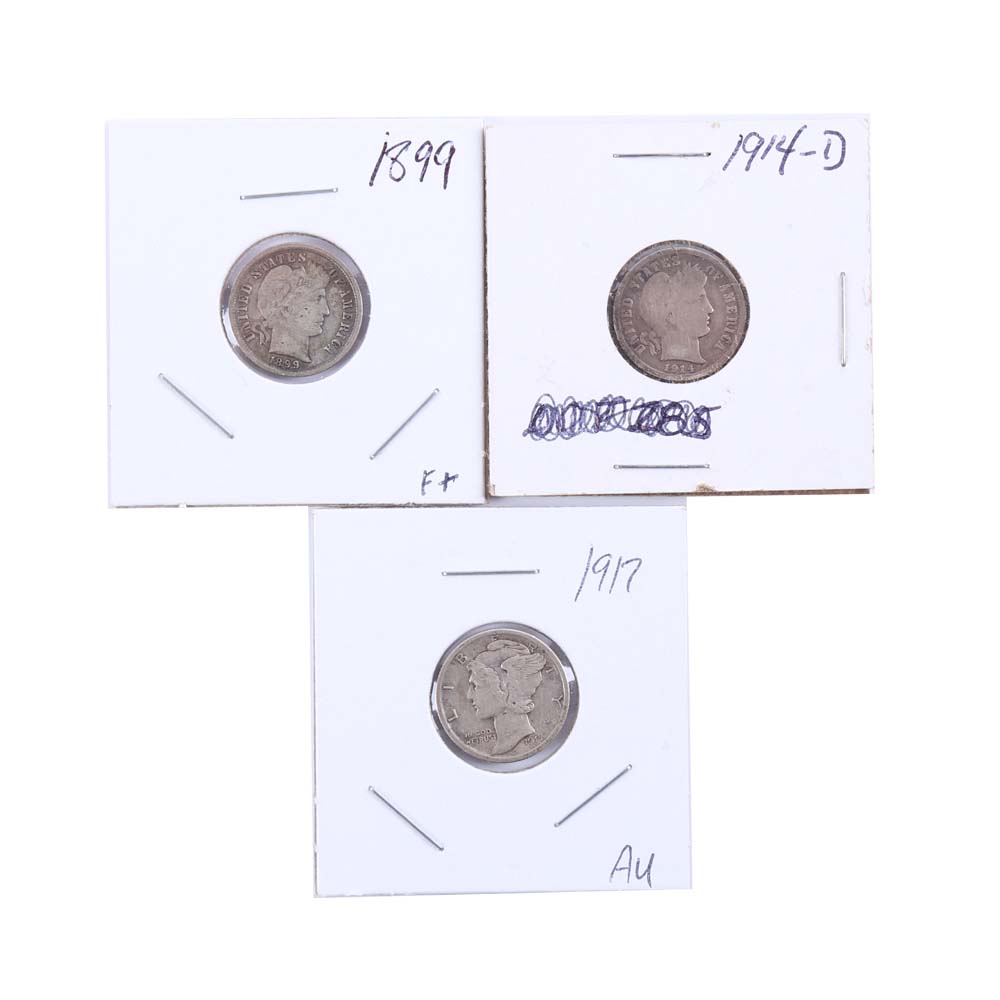 Mercury and Barber Silver Dimes