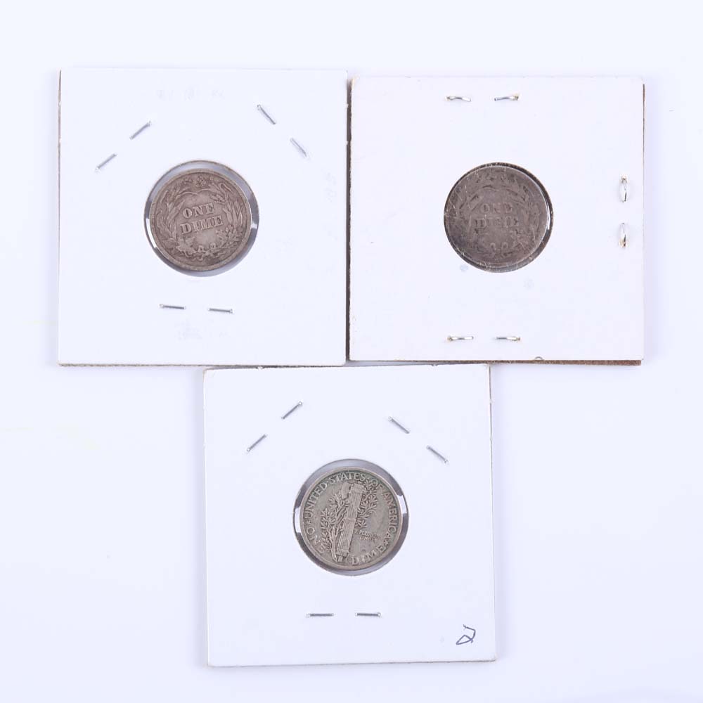 Mercury and Barber Silver Dimes