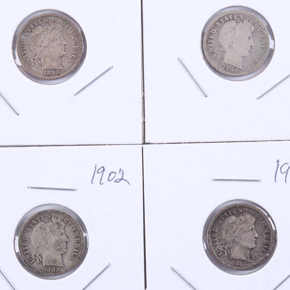 Grouping of Barber Silver Dimes