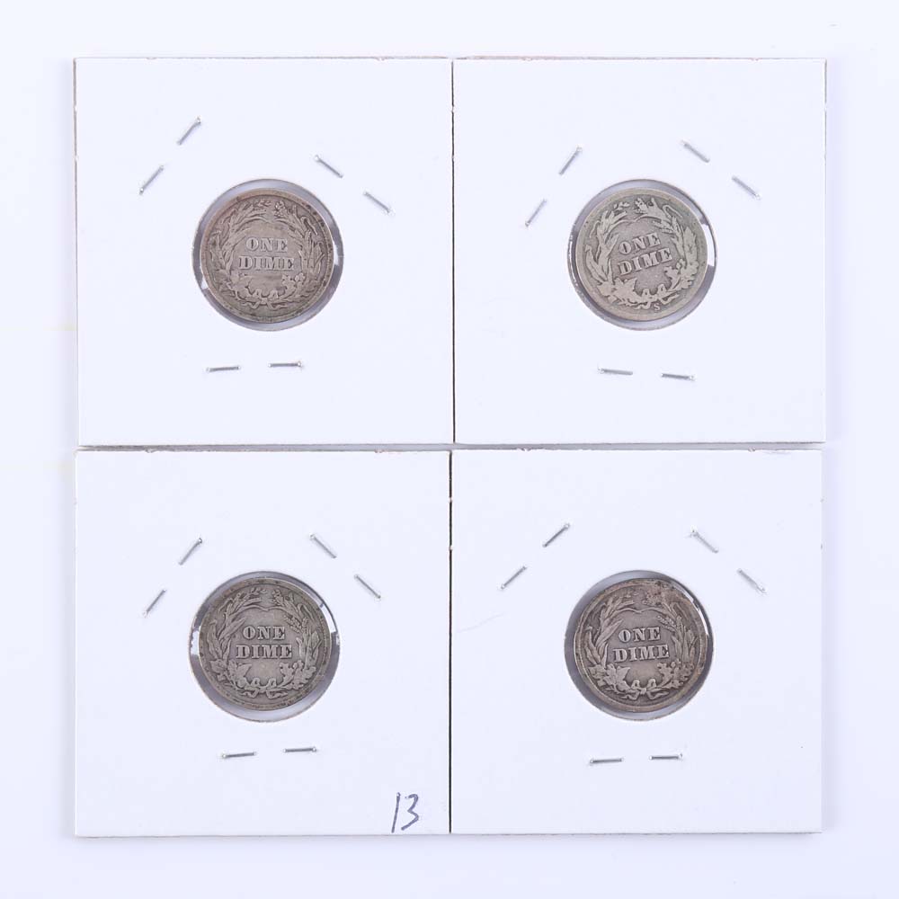 Grouping of Barber Silver Dimes