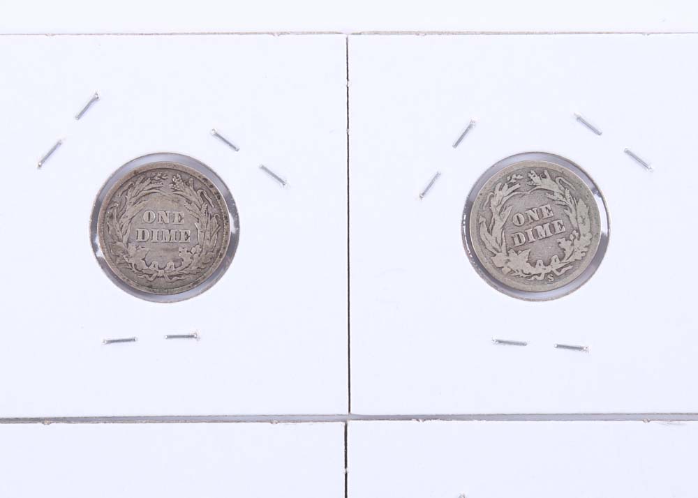 Grouping of Barber Silver Dimes