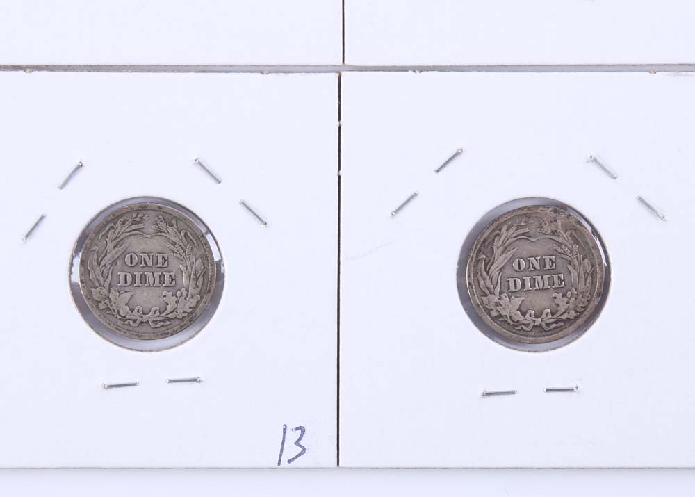 Grouping of Barber Silver Dimes
