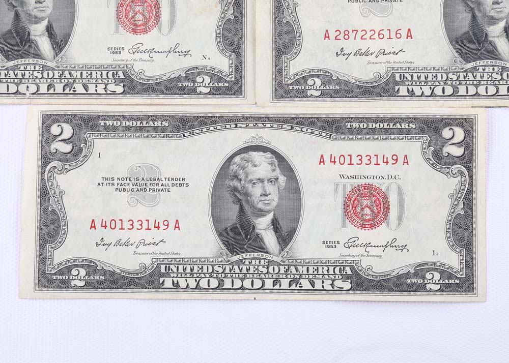 Series 1953 and 1953B Red Seal $2 Notes