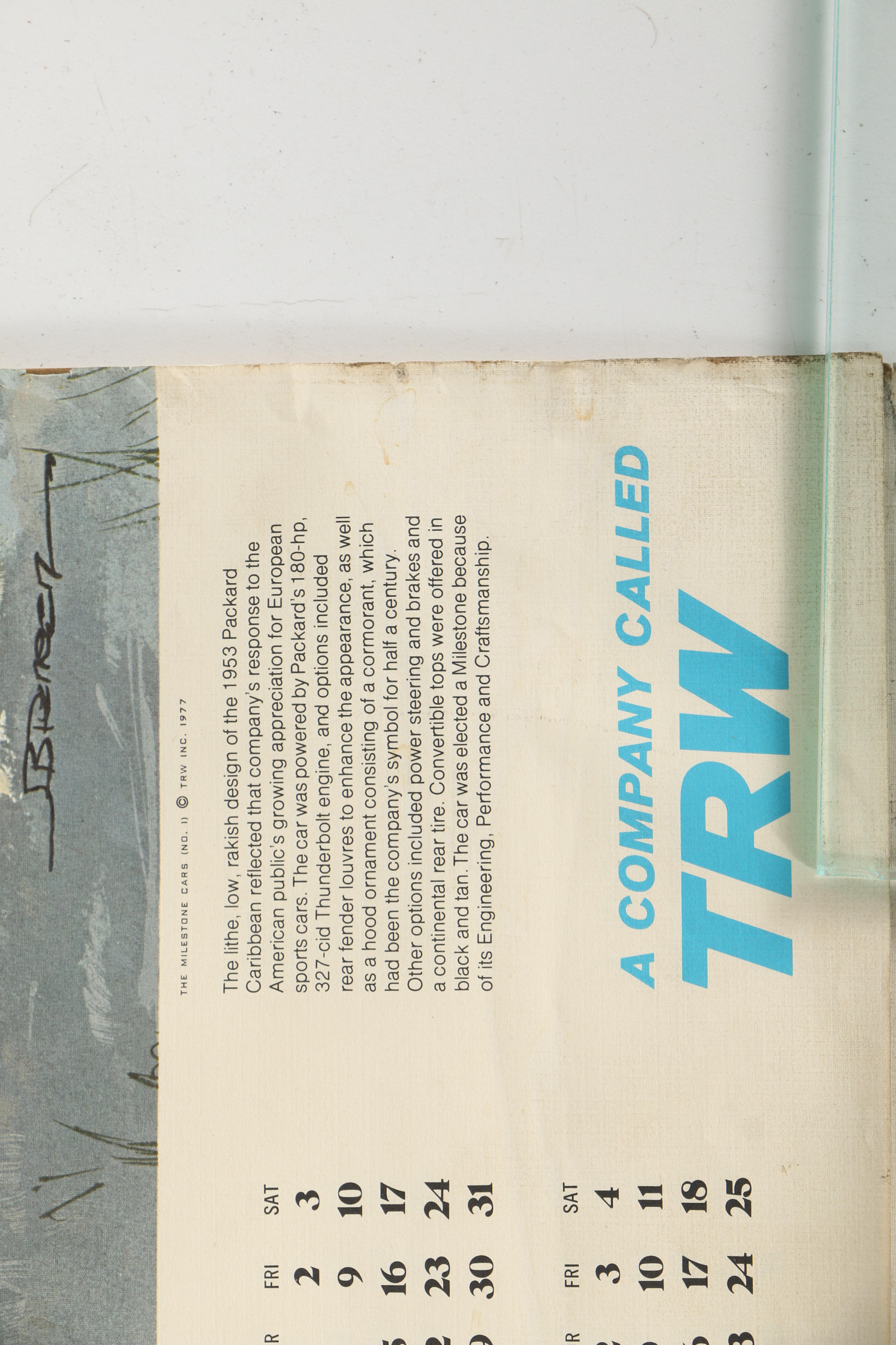 1977 Classic Cars Calendar