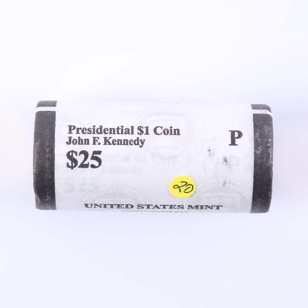One Roll Uncirculated Presidential Kennedy $1 Coins