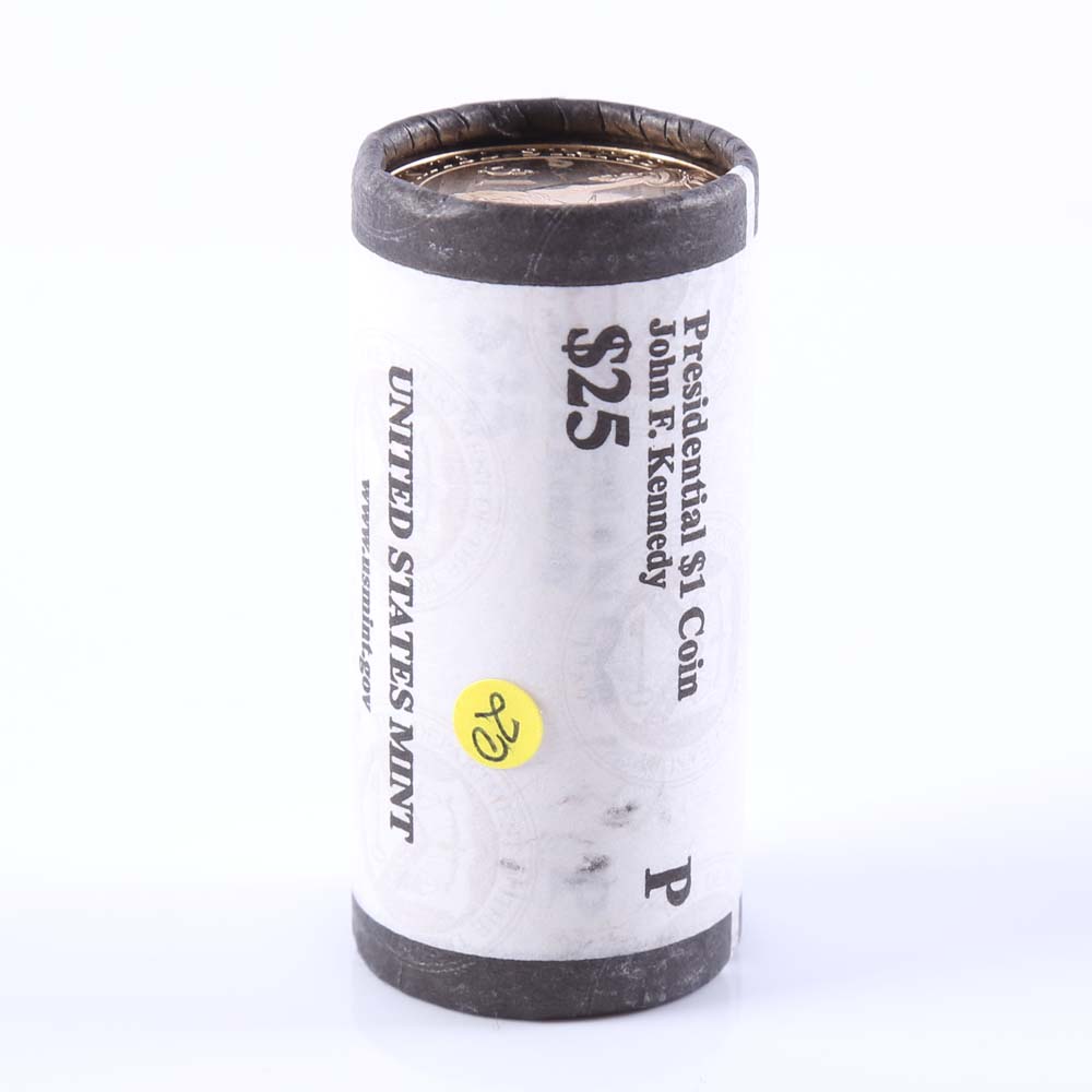 One Roll Uncirculated Presidential Kennedy $1 Coins