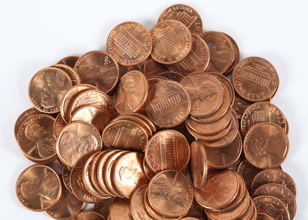 Two Rolls Uncirculated Lincoln Pennies 1978-D and 1980-D