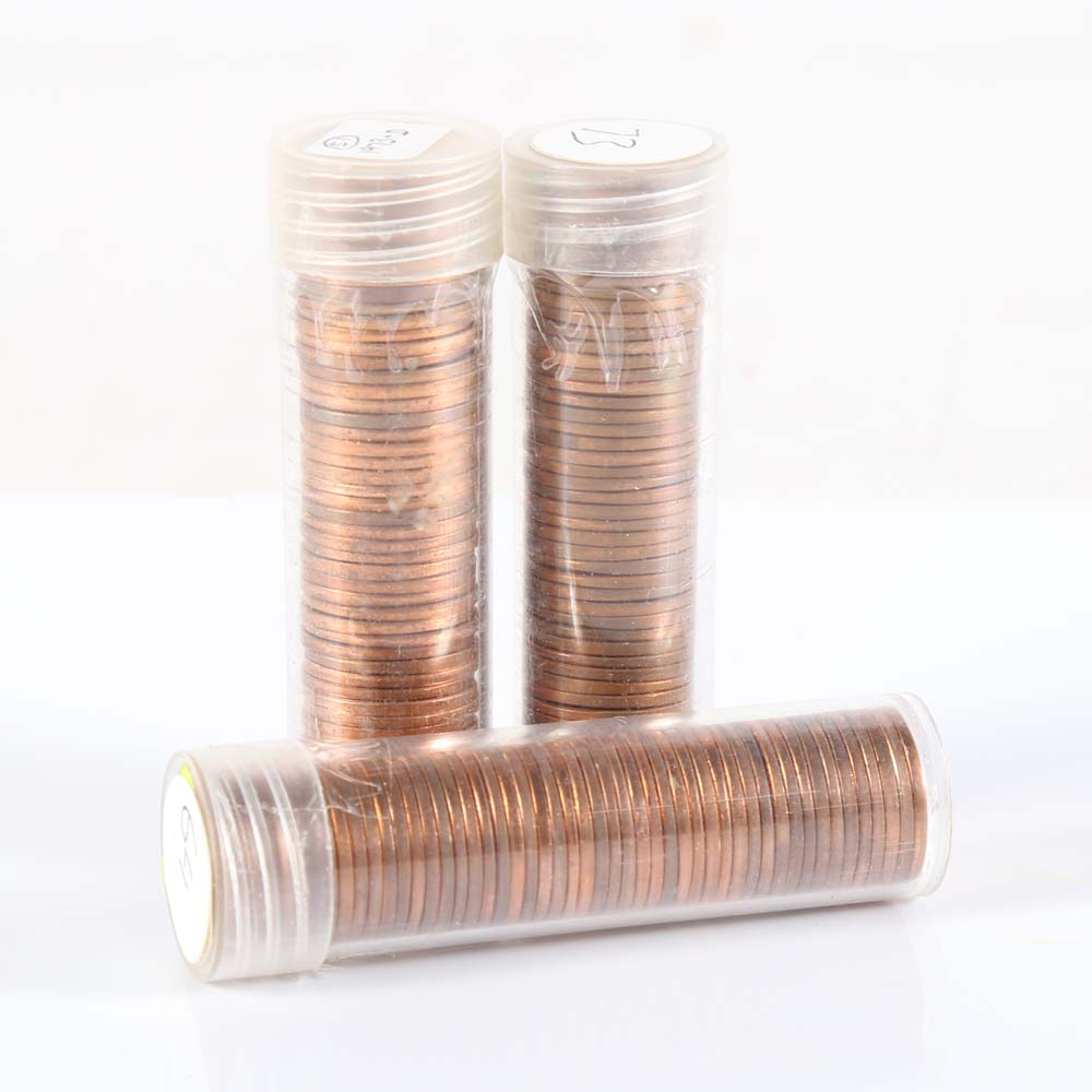 Three Rolls Uncirculated Lincoln Pennies