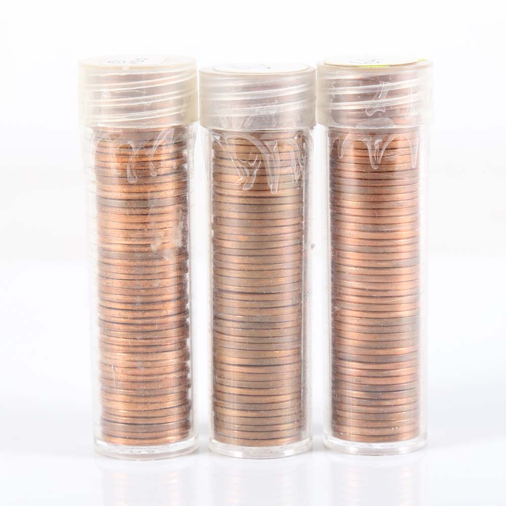 Three Rolls Uncirculated Lincoln Pennies