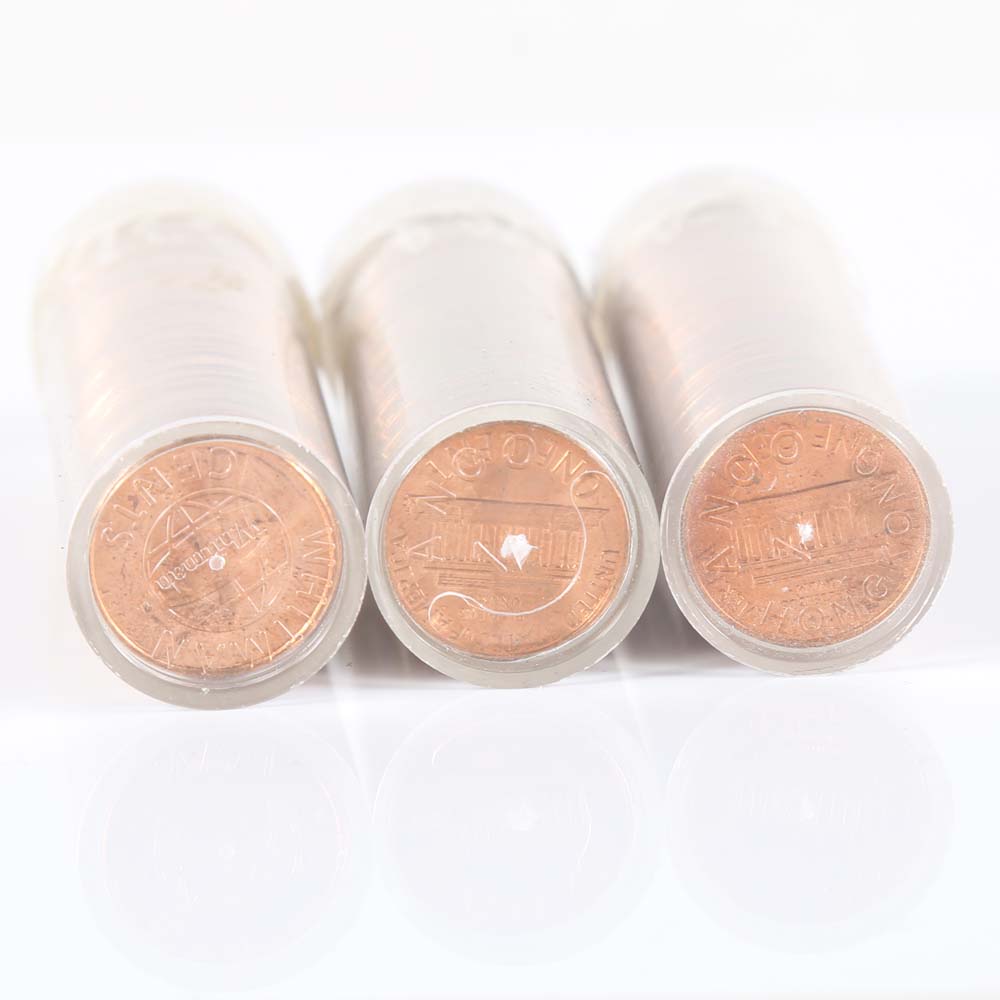 Three Rolls Uncirculated Lincoln Pennies