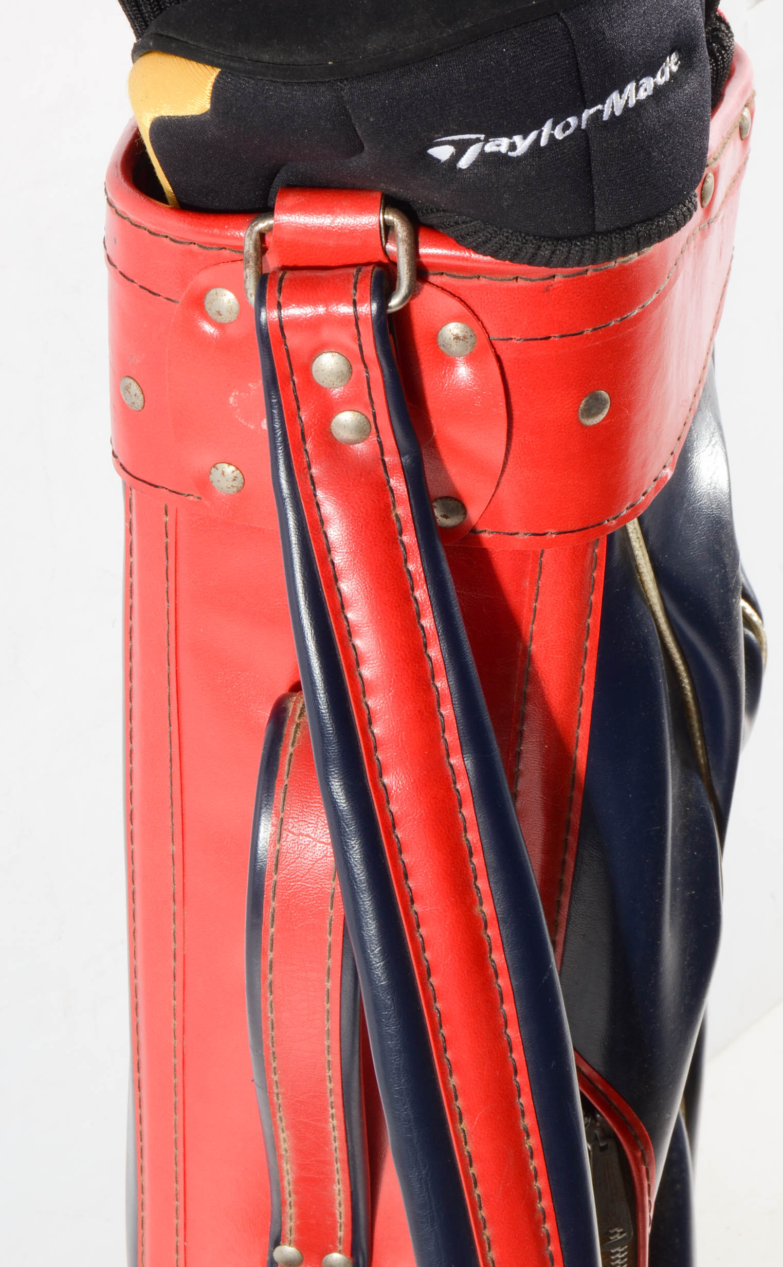 Red and Black Golf Bag with Clubs