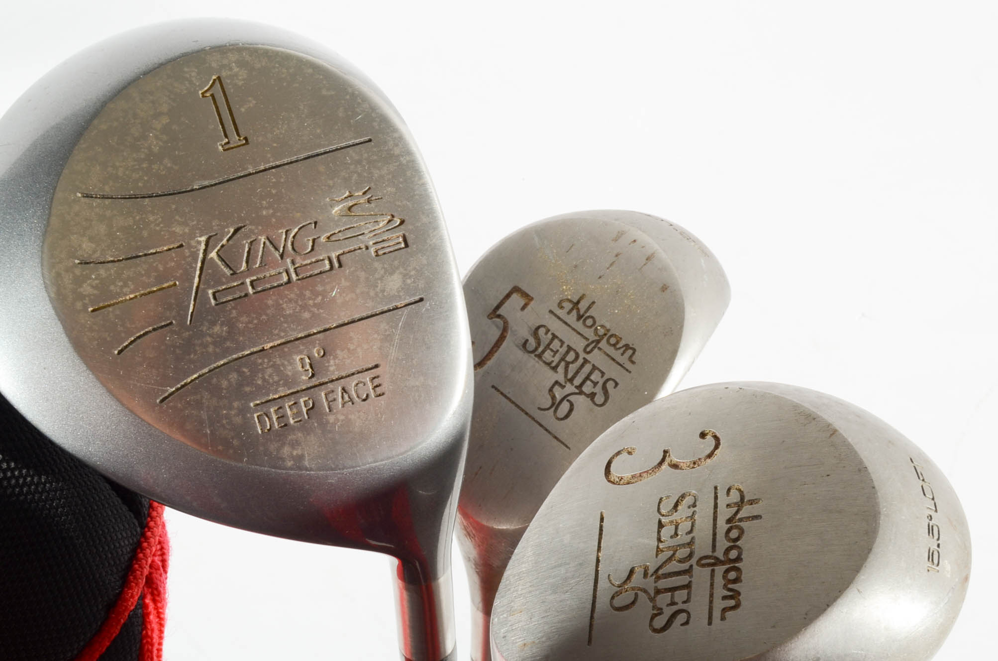 Red and Black Golf Bag with Clubs