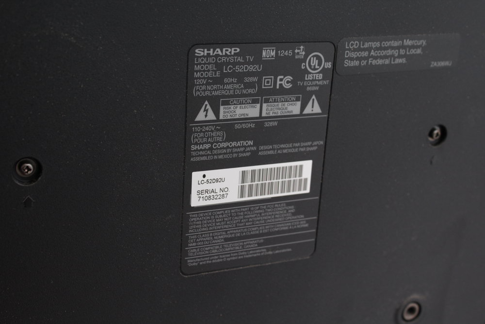 Sharp Aquos 52" LCD Television