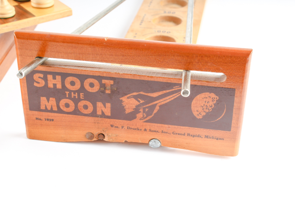 Dal Negro Convertible Chess Board with "Shoot the Moon" Game
