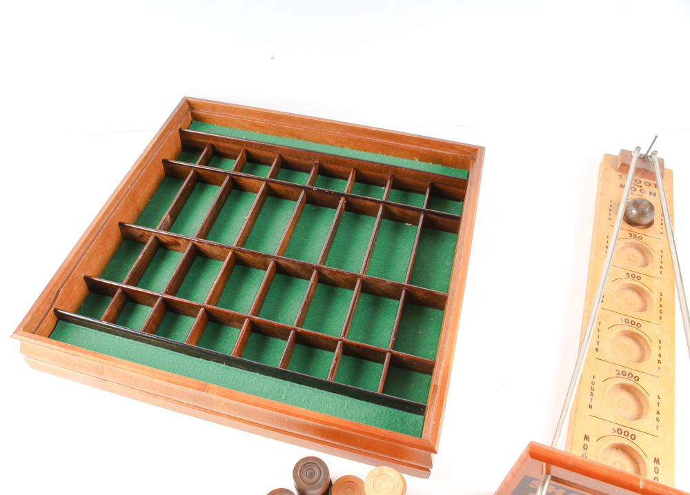 Dal Negro Convertible Chess Board with "Shoot the Moon" Game