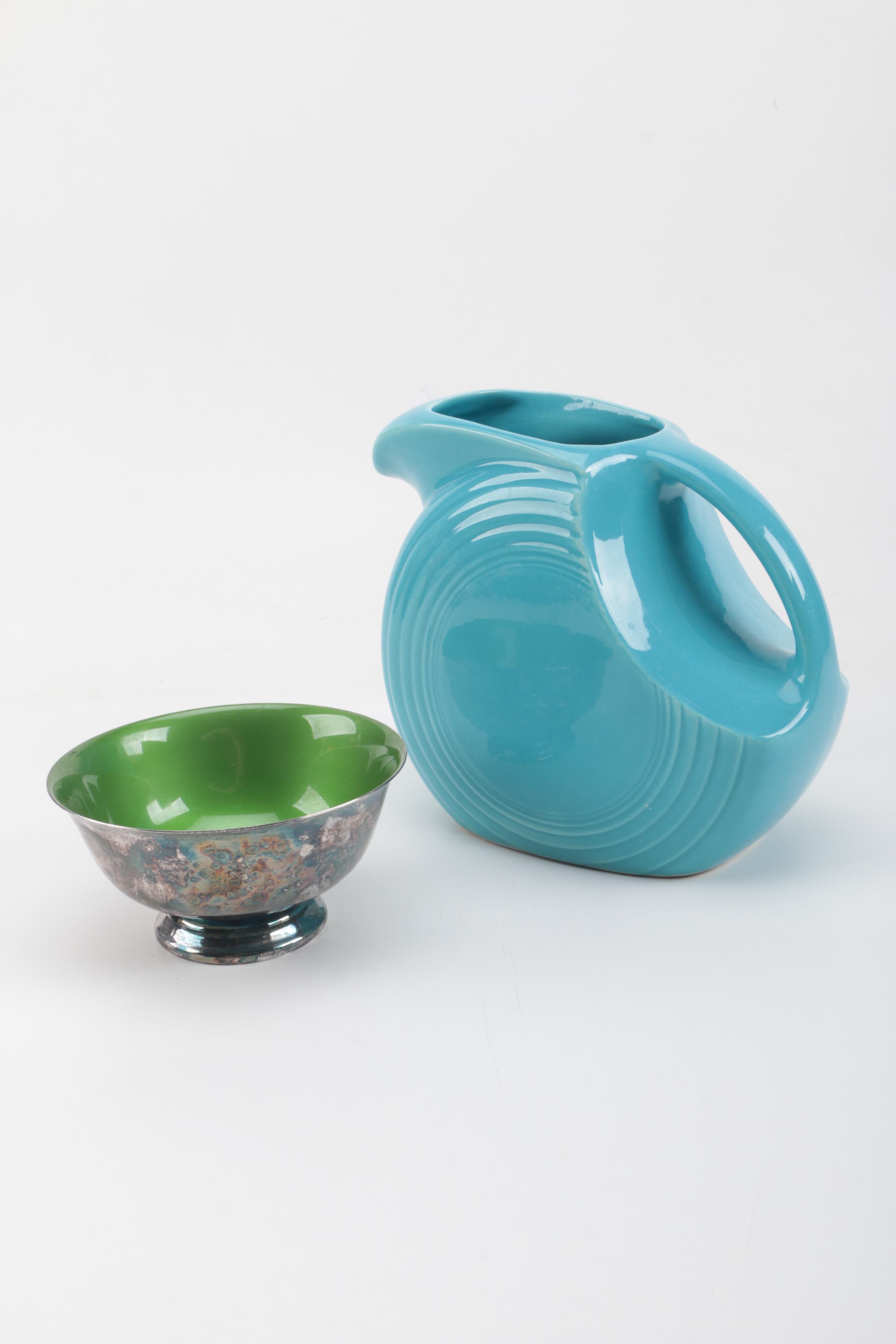 Reed & Barton Silver Plate and Green Enamel Reproduction Paul Revere and More