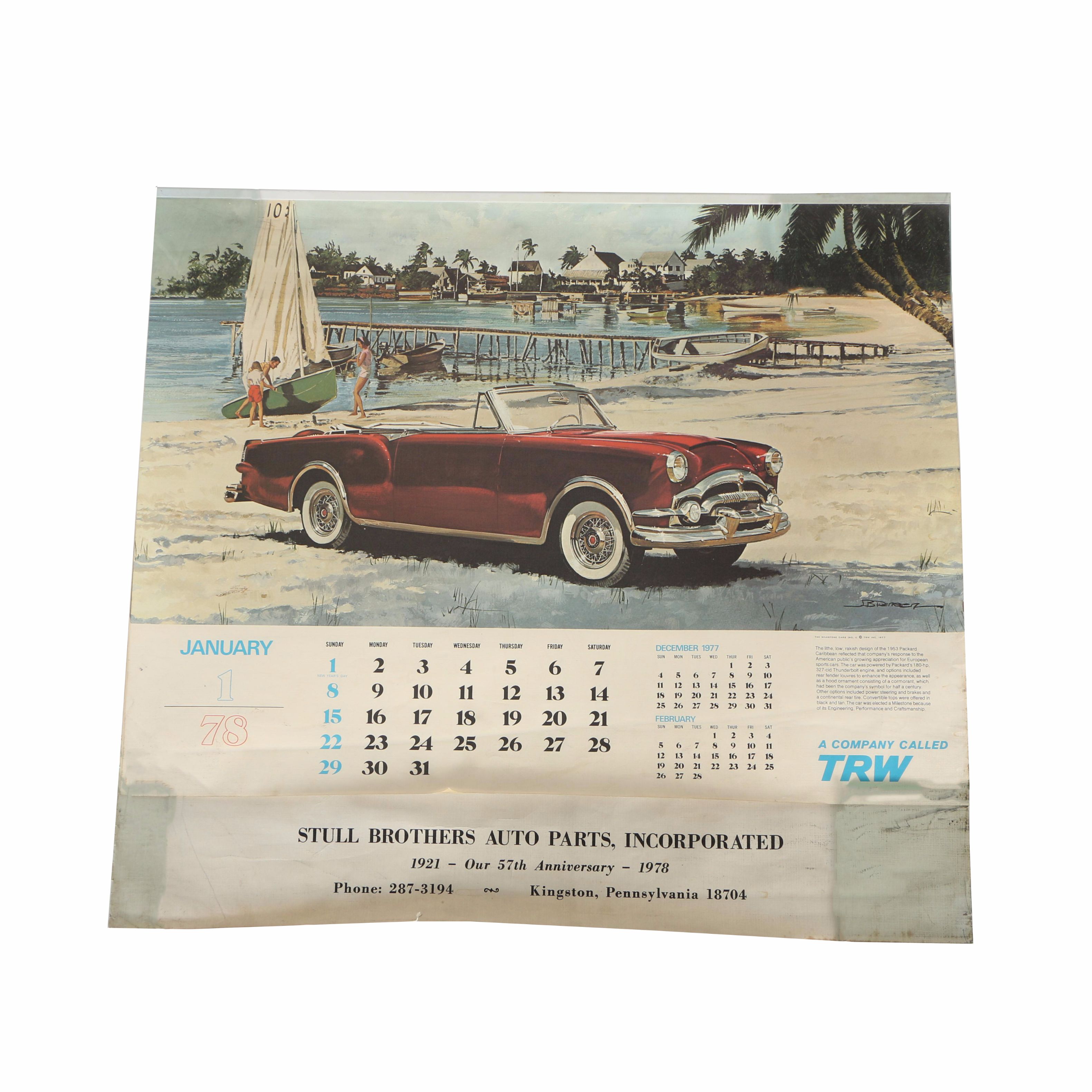 1977 Classic Cars Calendar