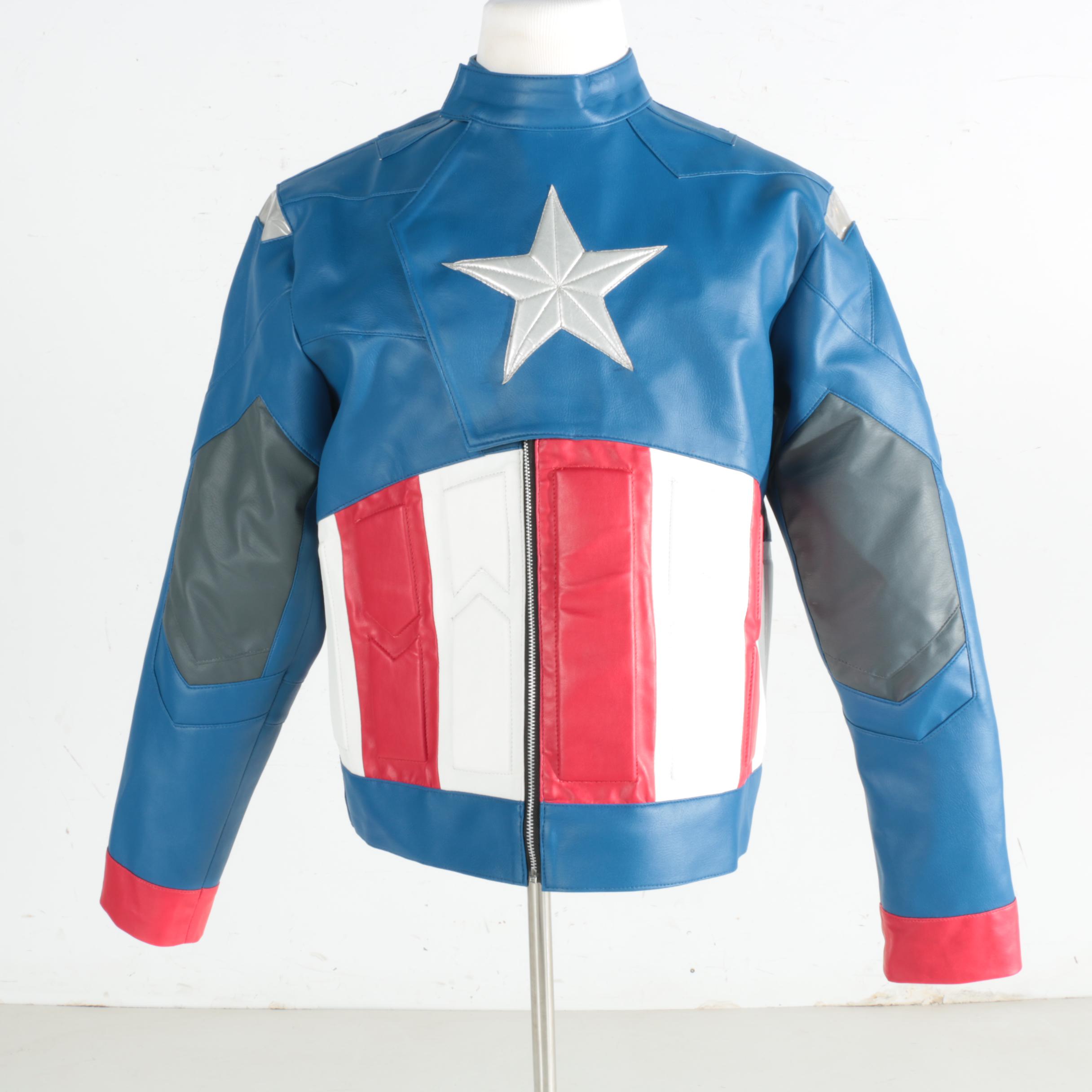 Men's Faux Leather Captain America Jacket