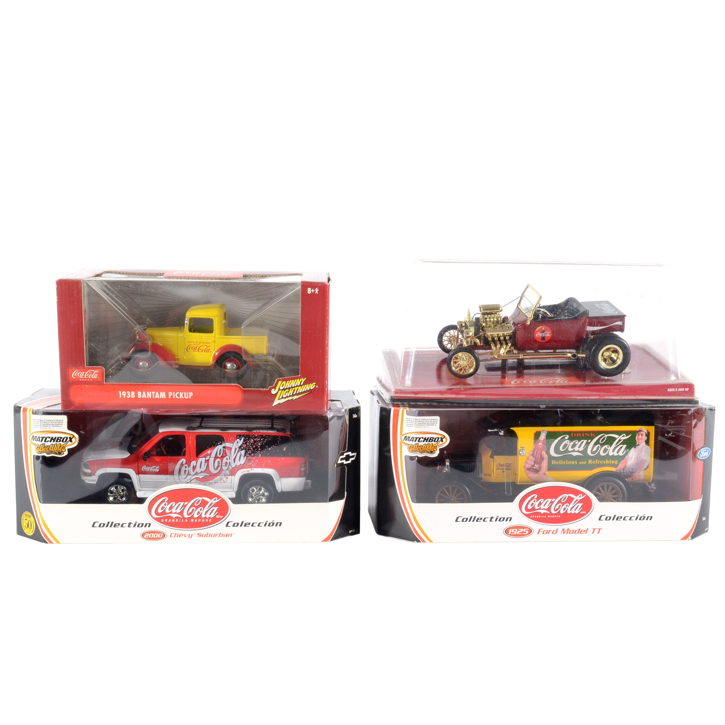 Four Coca-Cola Matchbox/Johnny Lightning Cars