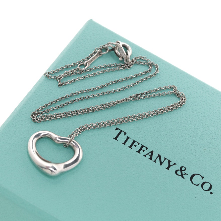 Tiffany & Co. Elsa Perertti Sterling Silver Heart Charm Necklace