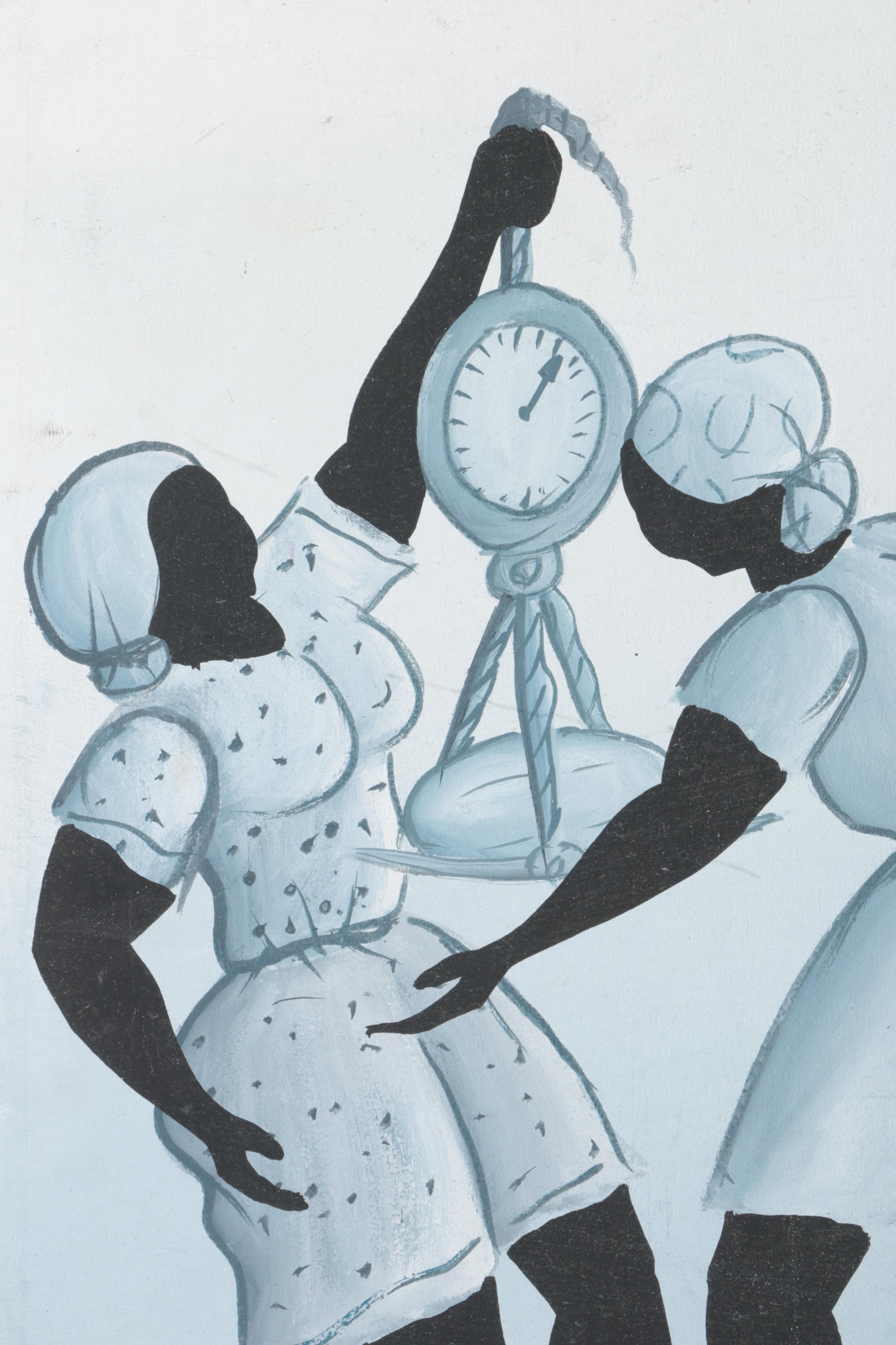 P. Shaw Original Oil Painting of Three Women