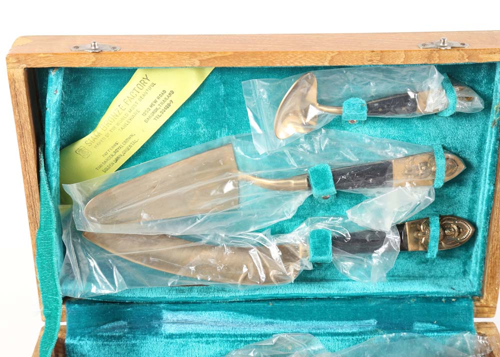 Vintage Tableware Including Siam Brass Flatware