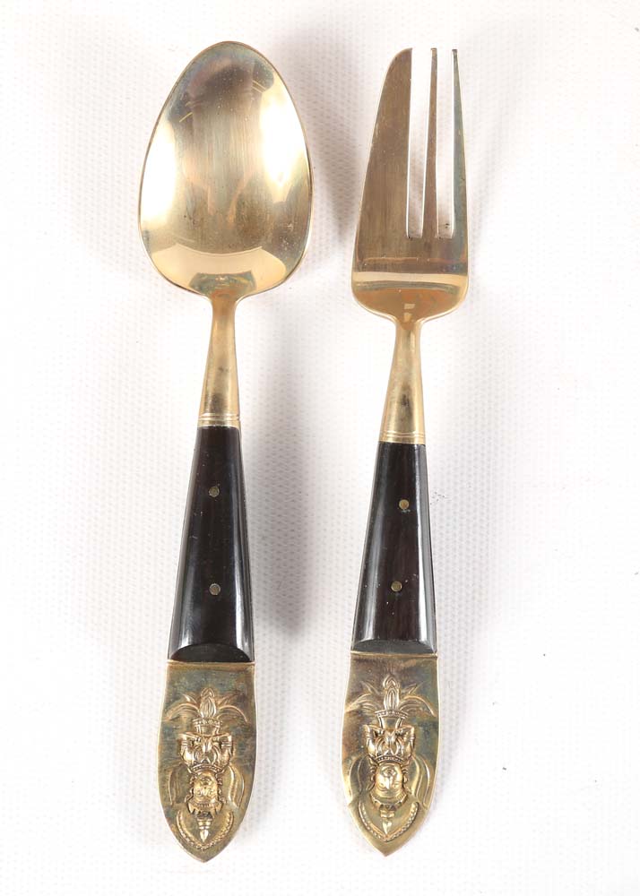 Vintage Tableware Including Siam Brass Flatware