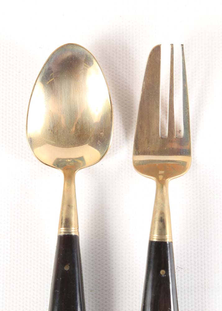 Vintage Tableware Including Siam Brass Flatware