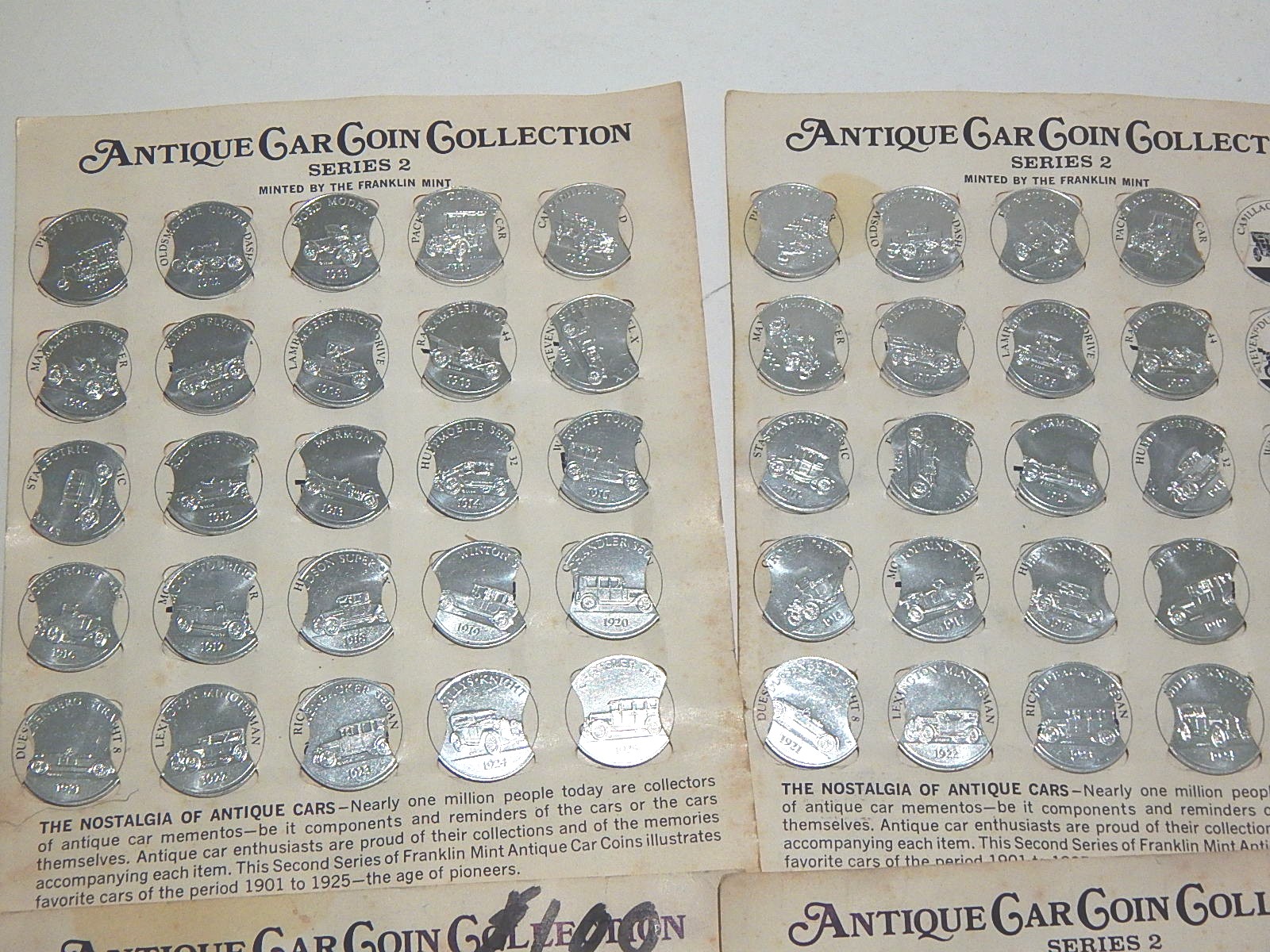 Franklin Mint Antique Car Coins and Landmark Coins