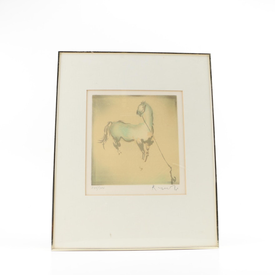 Signed Limited Edition Lithograph of Horse